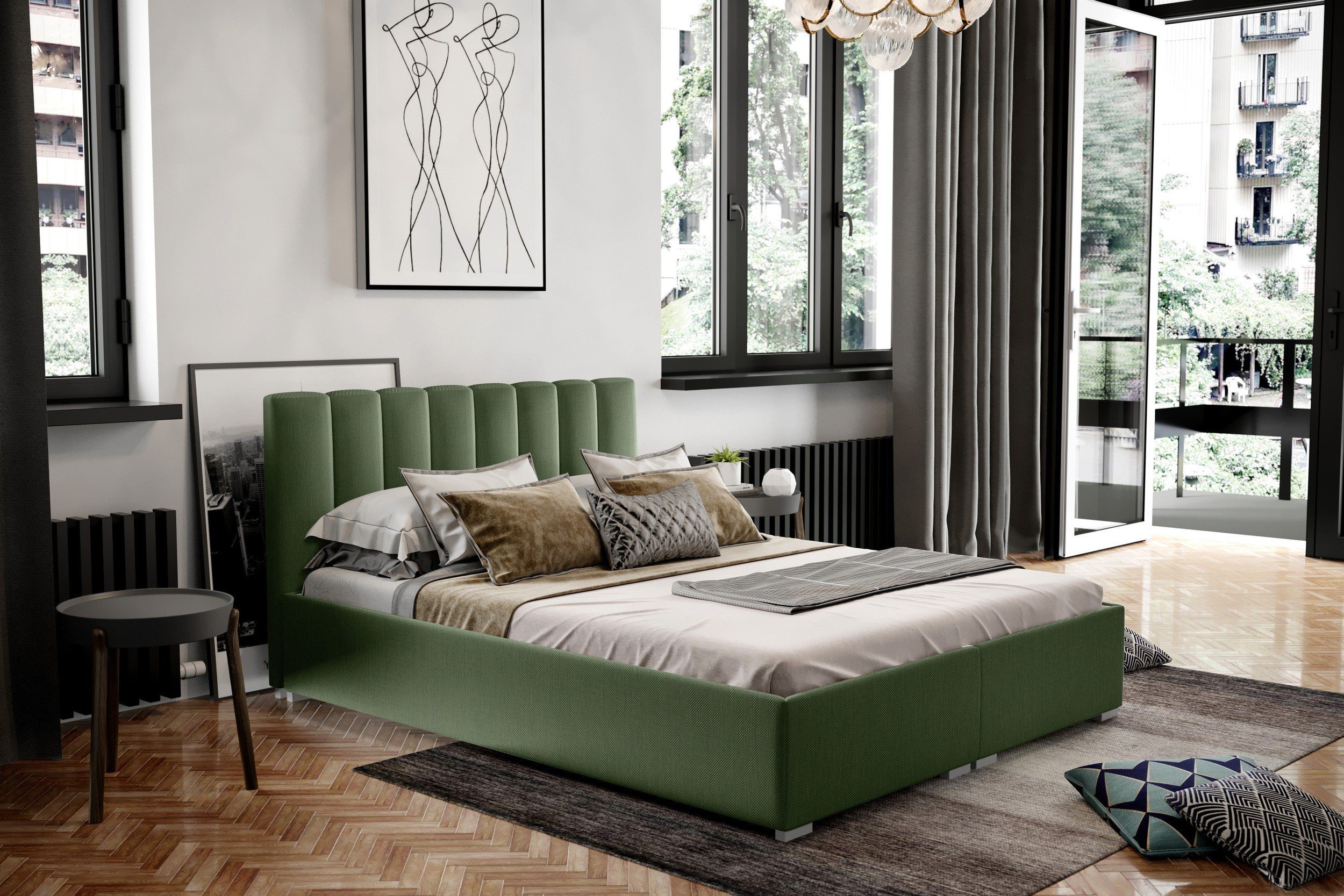Stylefy Polsterbett »Canella« (Schlafzimmerbett, Bett), 140/160/180/200 x 200  cm, Bettkasten, Kopfteil gepolstert, Modern Design, made in Europa