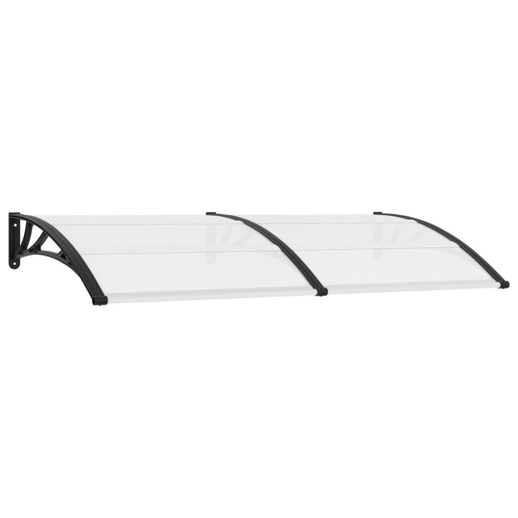 vidaXL Vordach 200 x 75 cm Türvordach Schwarz und Transparent 200x80 cm PC Balkon Ter