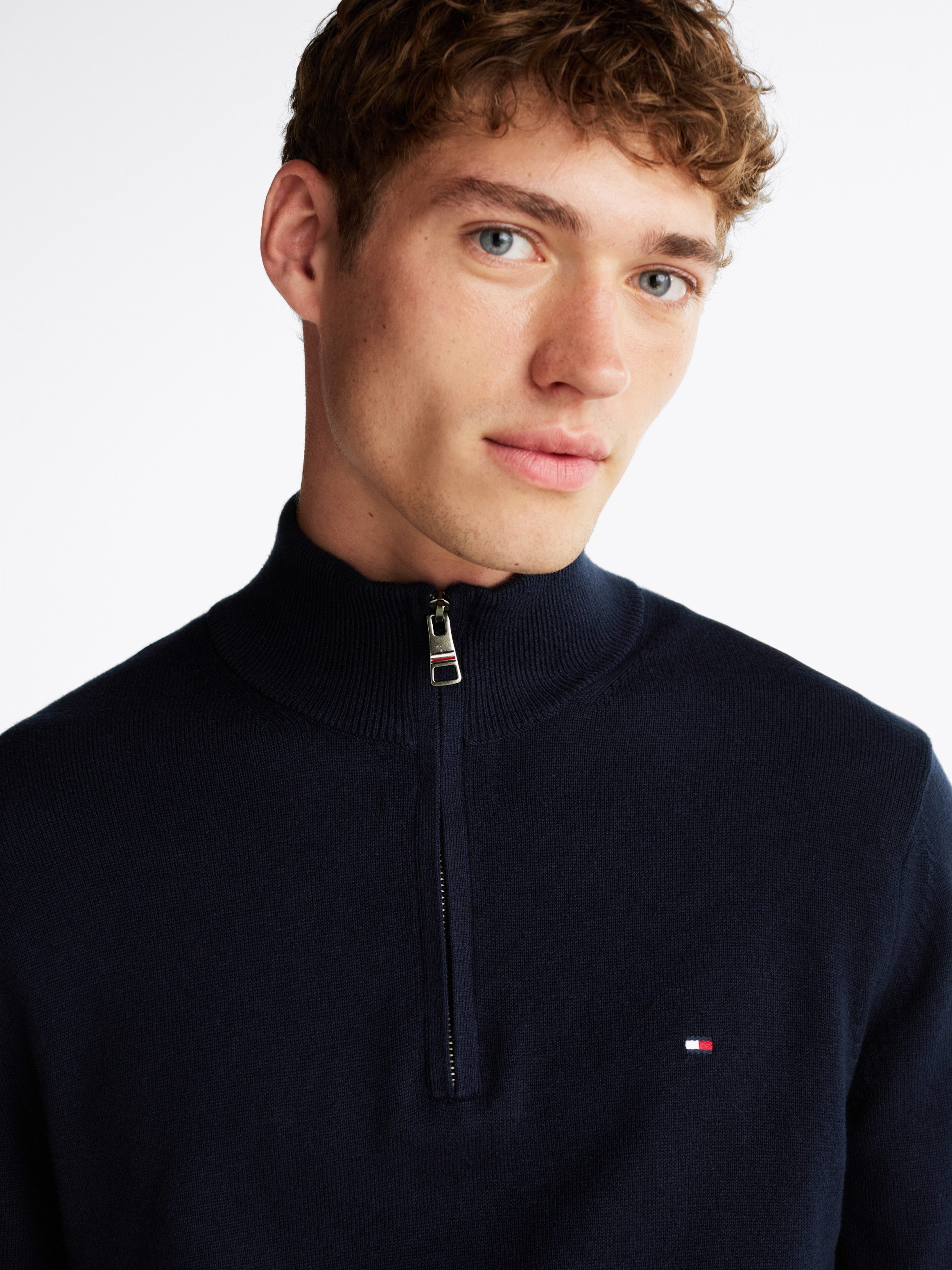 Tommy Hilfiger Troyer PIMA ORG CTN CASHMERE ZIP MOCK