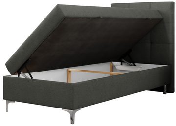 MKS MÖBEL Boxspringbett SIMON 90, Bett mit Multipocket-Matratze - Modern Bett, 90x200cm