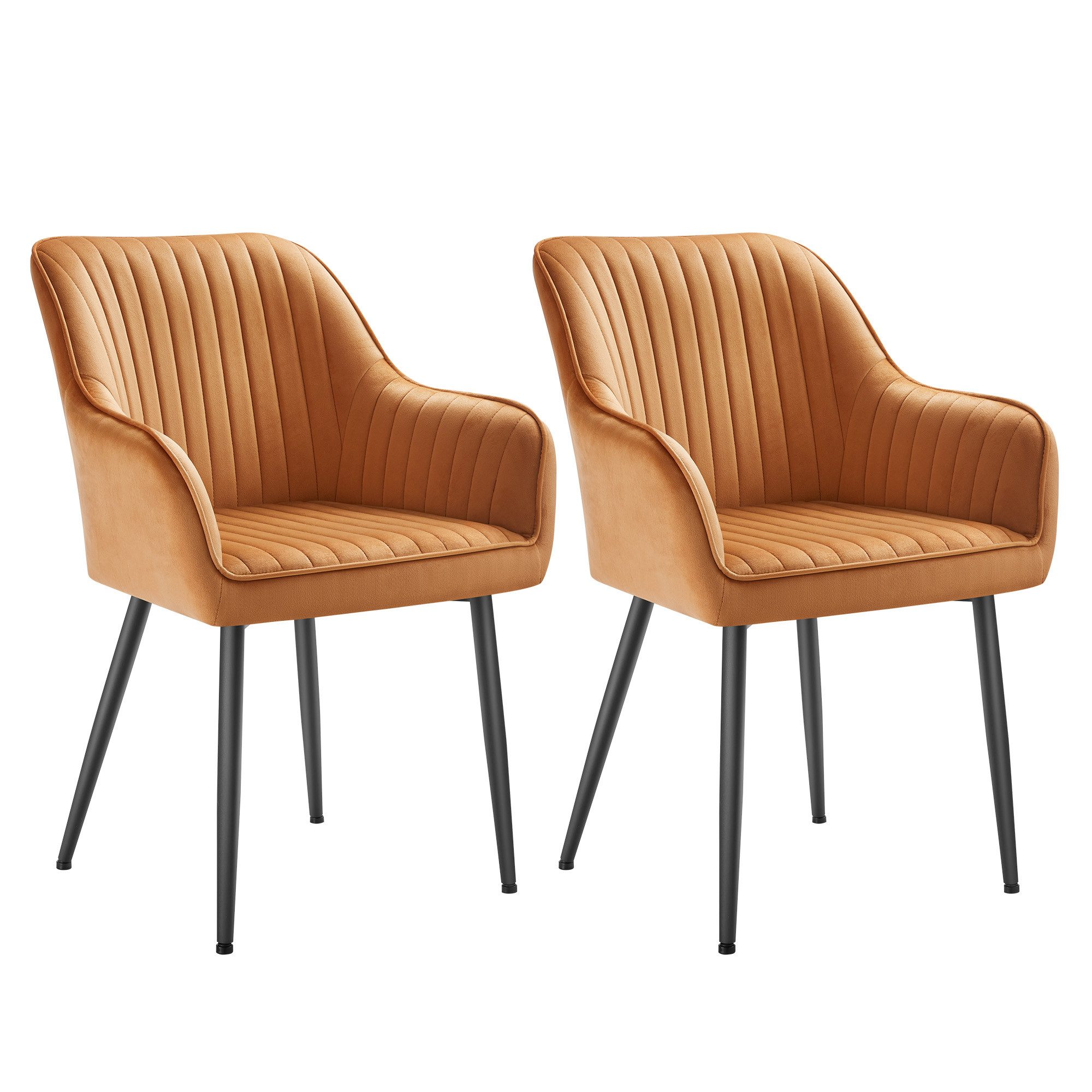 SONGMICS Esszimmerstuhl (2 St), Polsterstuhl mit Metallbeine, Samt, für Sch günstig online kaufen