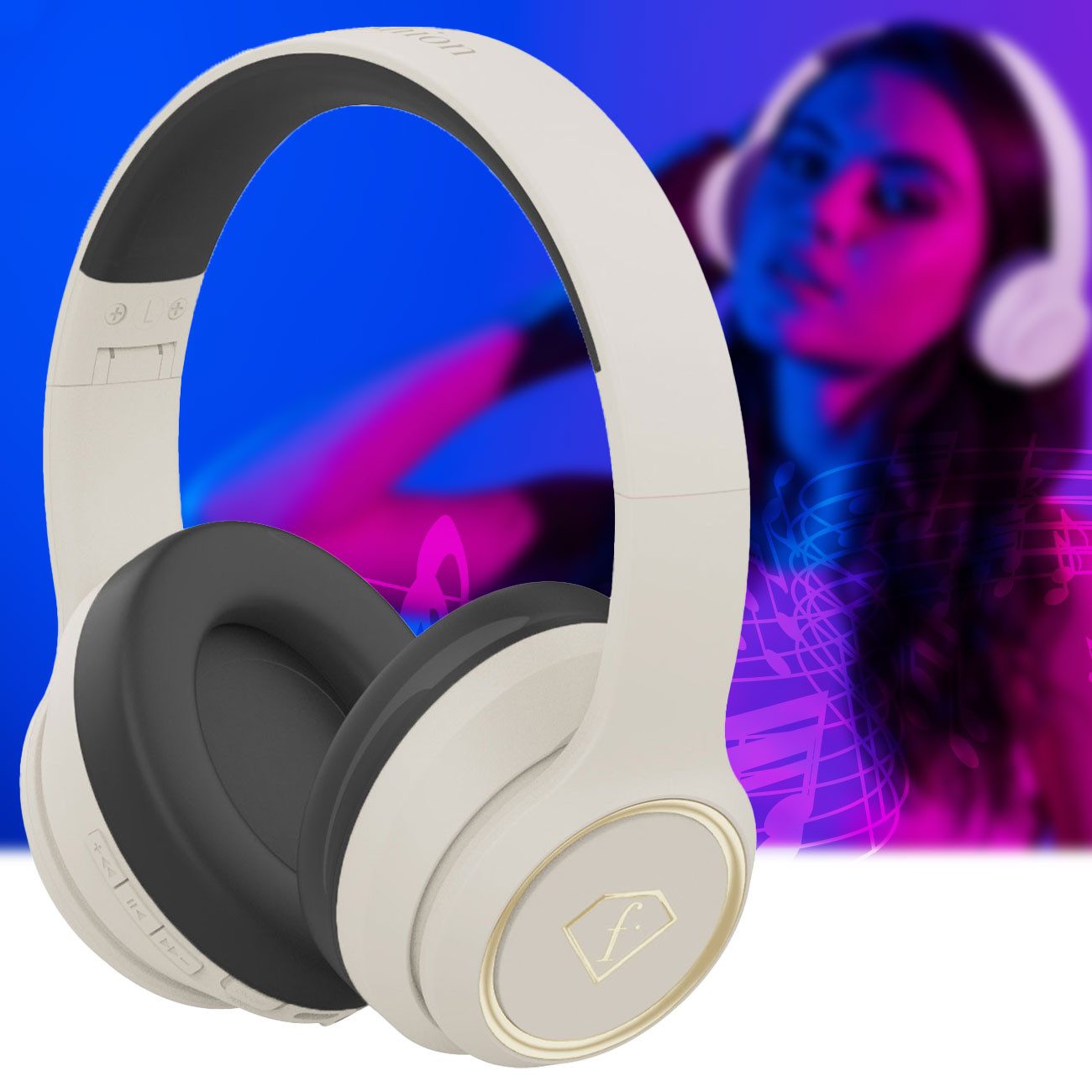 BerlingerHaus Premium Over-Ear Kopfhörer ANC, Bluetooth 5.3, 30h Akku, creme Over-Ear-Kopfhörer (Bluetooth Reichweite bis zu 10 Meter/Aktive Geräuschunterdrückung)
