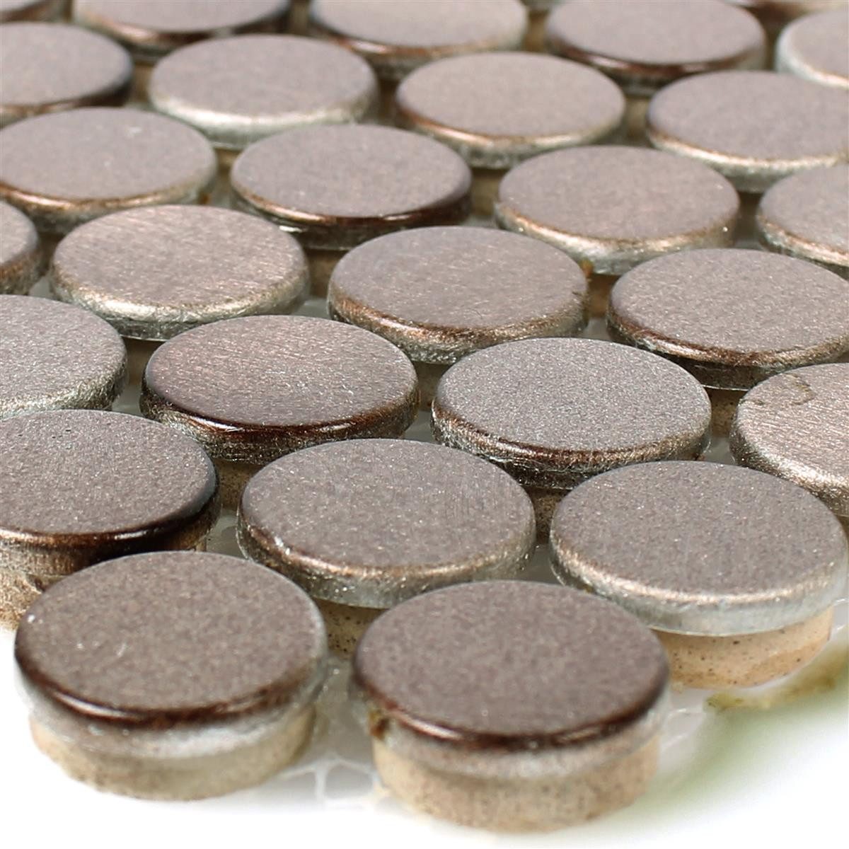 Mosafil Mosaikfliesen Mosaikfliesen Aluminium Metall Fantom Knopf, Metall-Aluminium 30.000x30.000, bronze