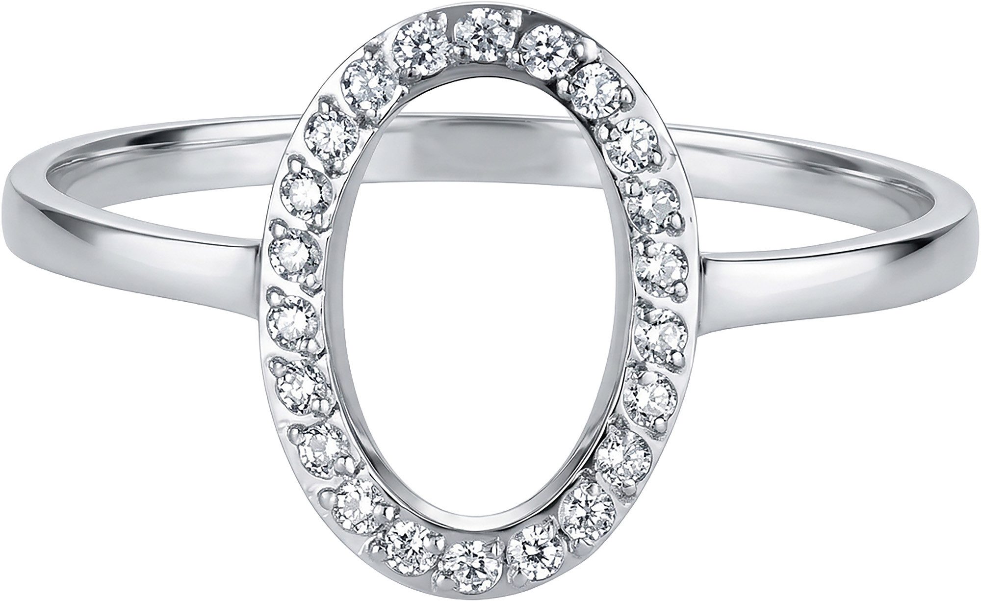 Jacques Lemans Fingerring Oval, mit Zirkonia (synth)