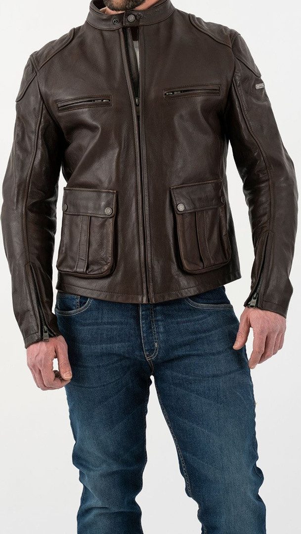 Rokker Motorradjacke Goodwood Motorrad Lederjacke Rückenprotektor enthalten