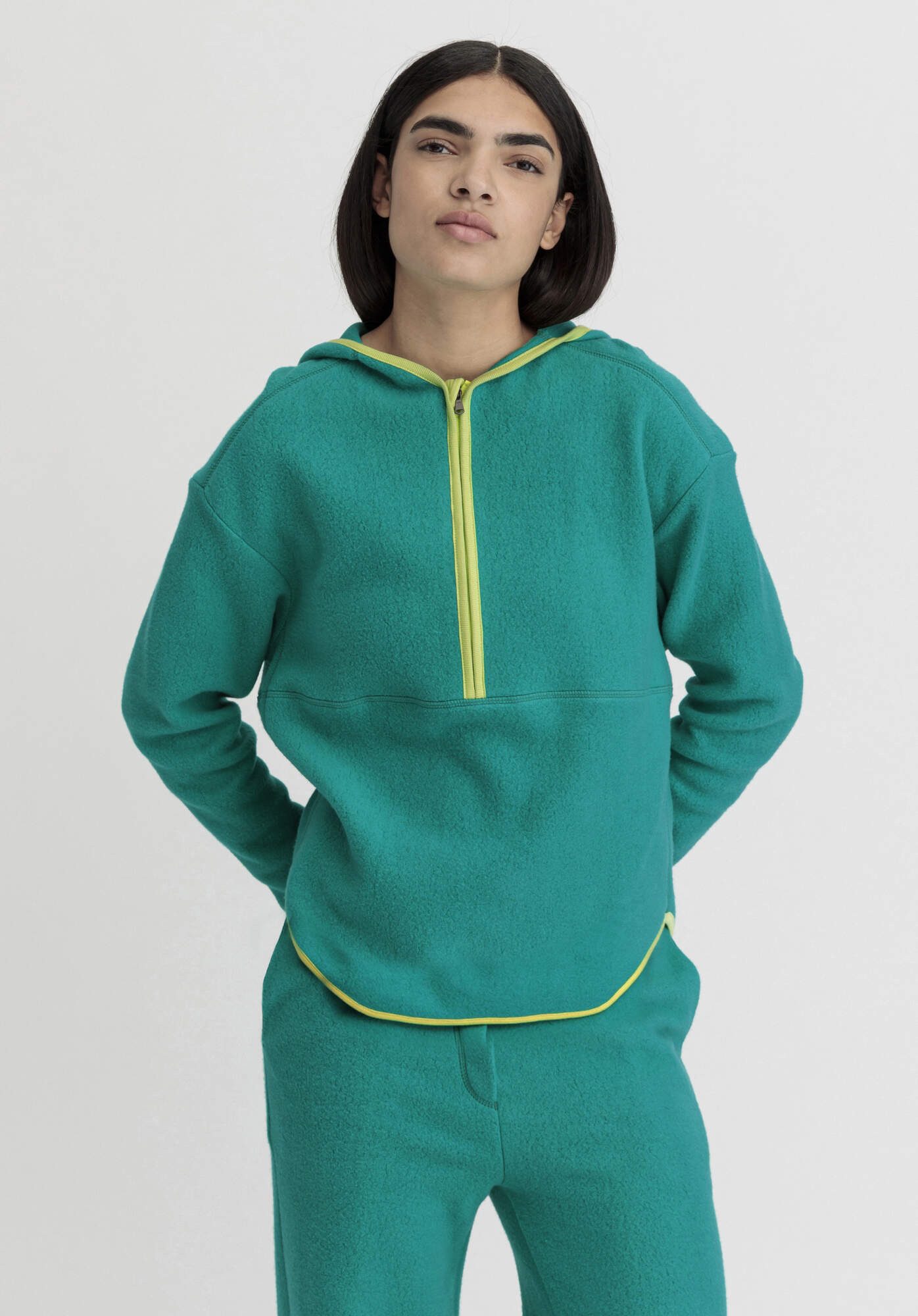 Hessnatur Fleecepullover aus reiner Bio-Baumwolle (1-tlg) günstig online kaufen