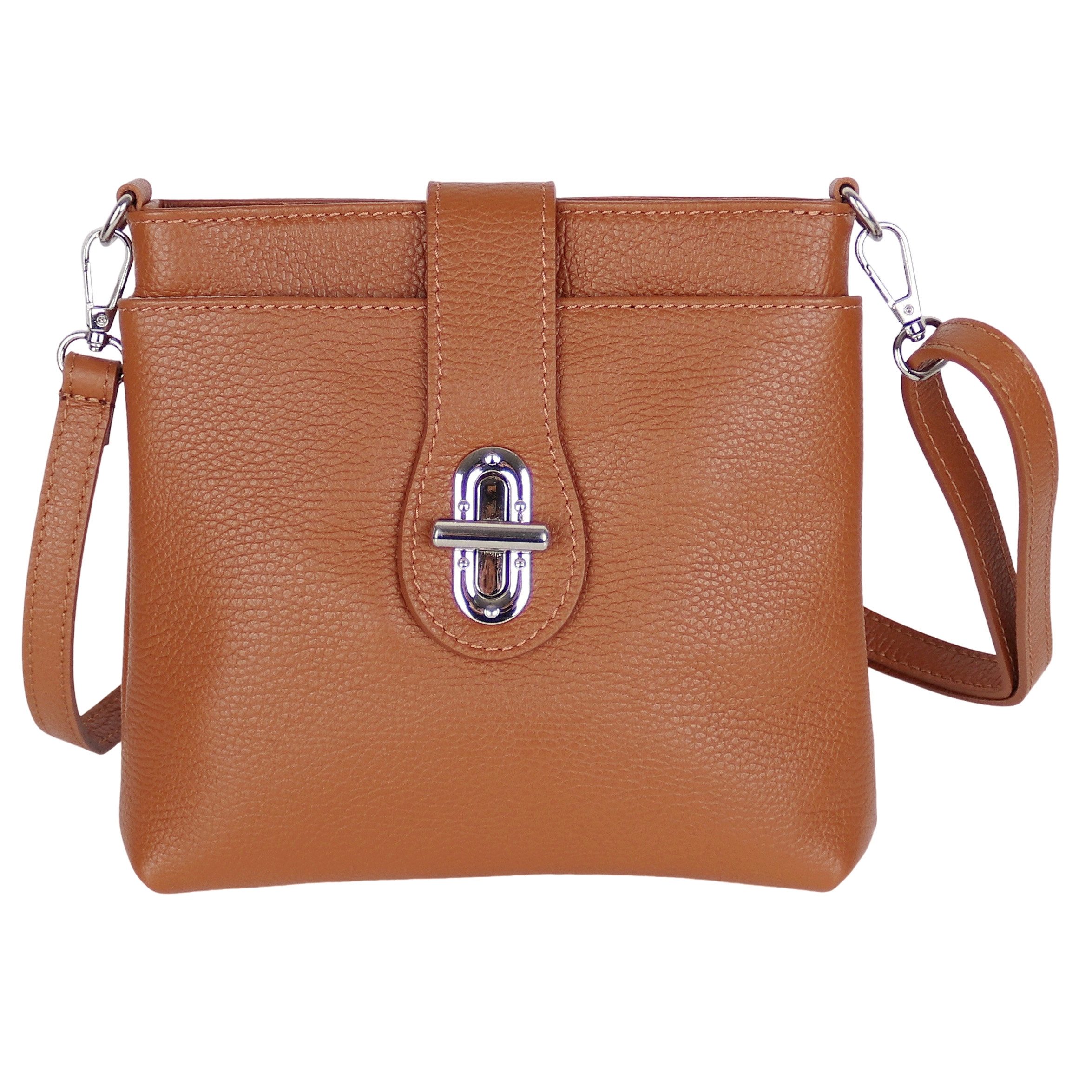 MIRROSI Umhängetasche Damen Crossbody Bag, Echtleder Made In Italy, (22x22x8cm) aus Wildleder