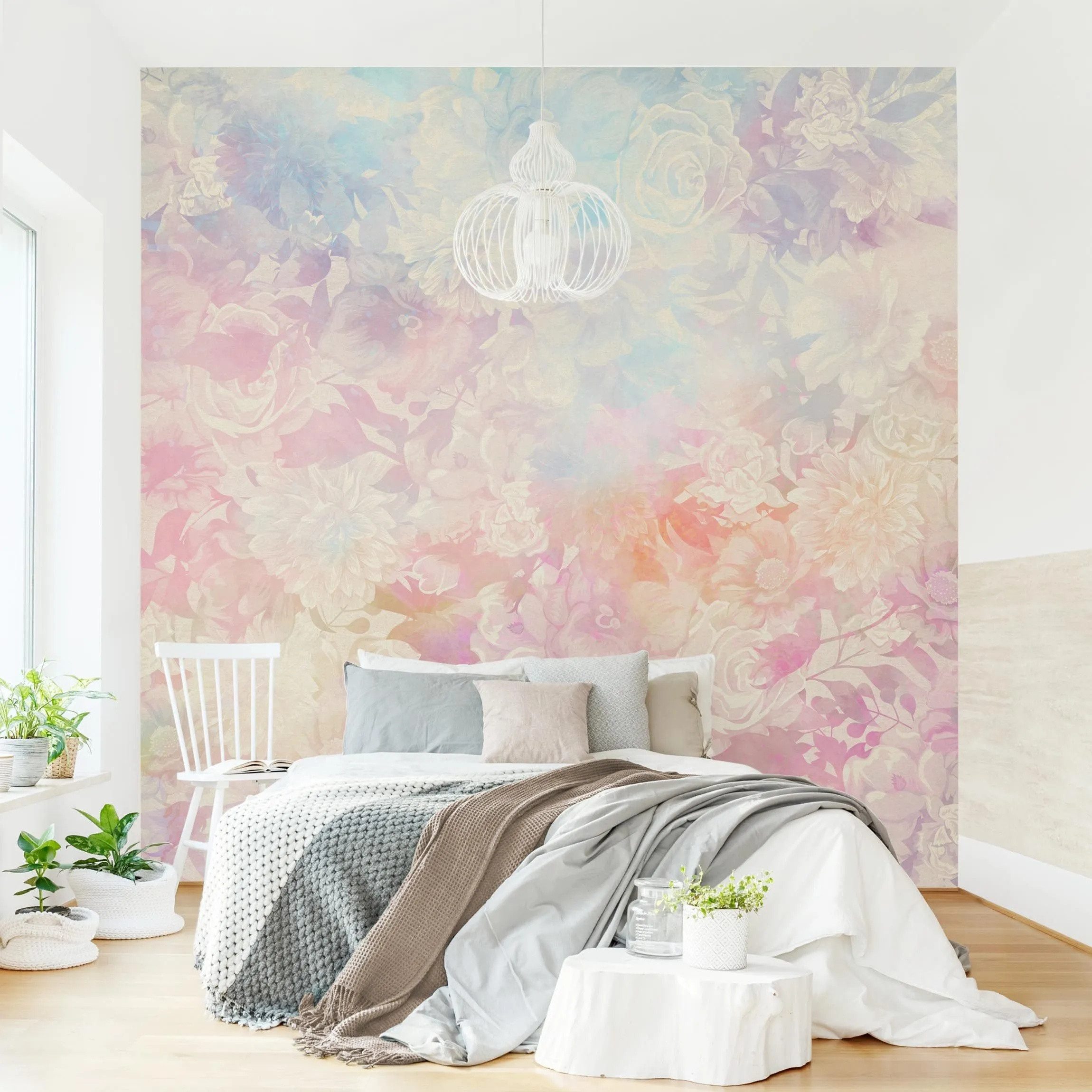 Bilderdepot24 Fototapete Rosen Blüten Pastell Blumen Natur Pflanzen Wanddeko, Glatt, Matt, (Vliestapete inkl. Kleister oder selbstklebend), Wohnzimmer Schlafzimmer Küche Flur Motivtapete Vliestapete Wandtapete