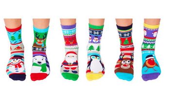 United Oddsocks Socken 3 Paar Socken Strümpfe Kinder Gr. 30,5-38,5 Jolly Christmas Oddsocks