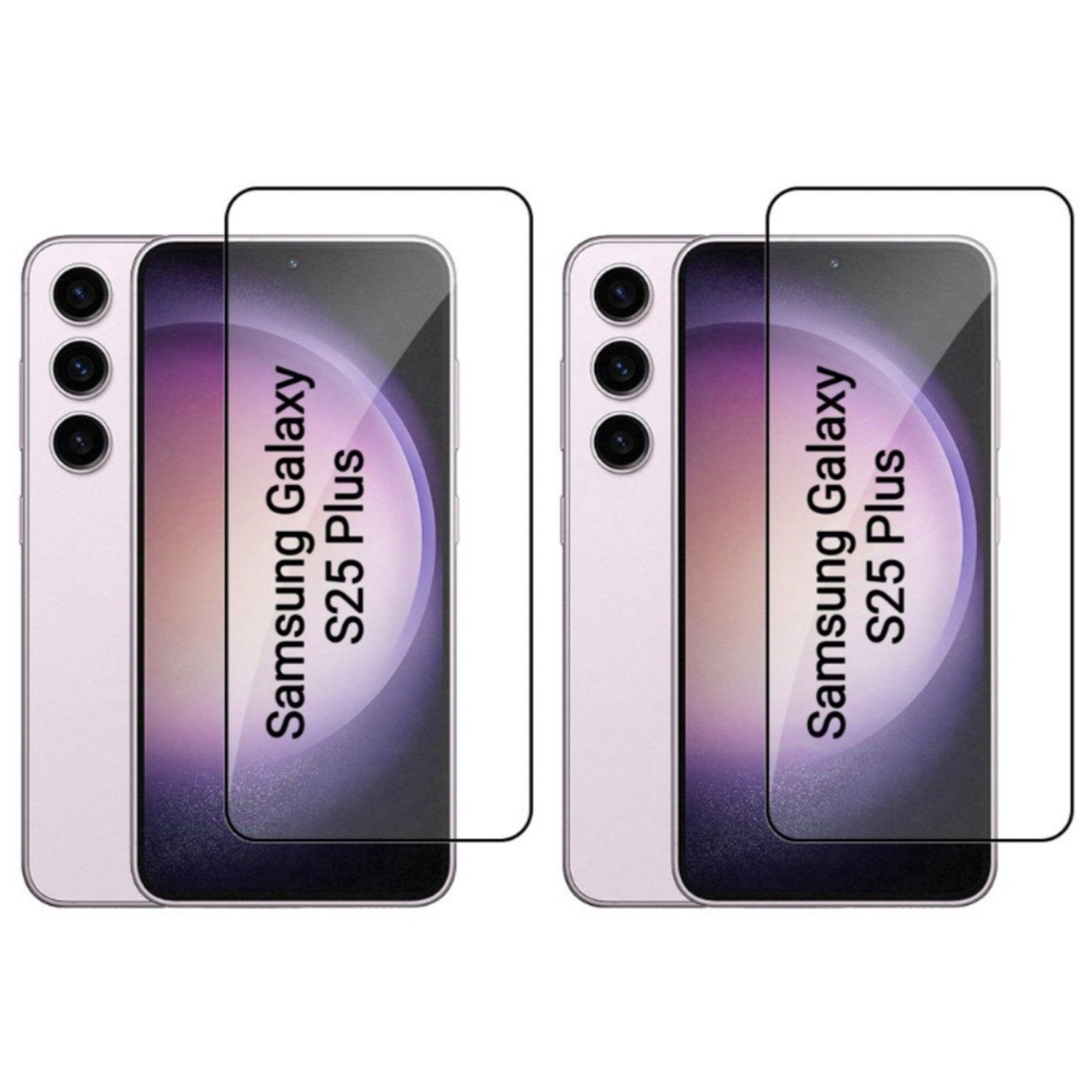 CLM-Tech Displayschutzglas 2x Schutzfolie für Samsung Galaxy S25 PLUS Panzerfolie kristallklar für Samsung Galaxy S25+ 6,7 Zoll, Panzerglas Folie - Anti-Fingerabdruck und kratzfest -, 2 Stück, Kristallklar