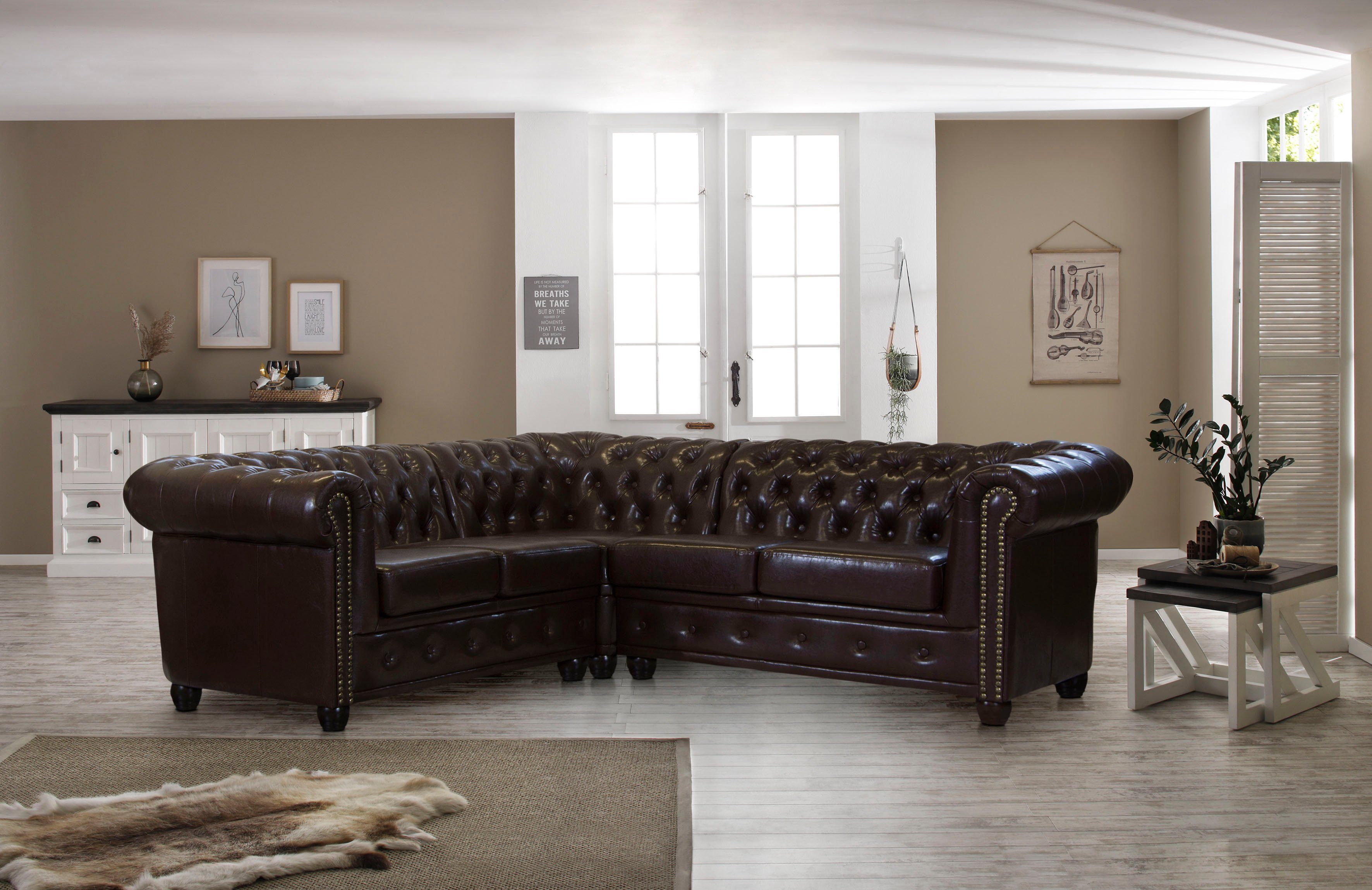 Home affaire Chesterfield-Sofa Rysum L-Form, Chesterfield-Optik, günstig online kaufen