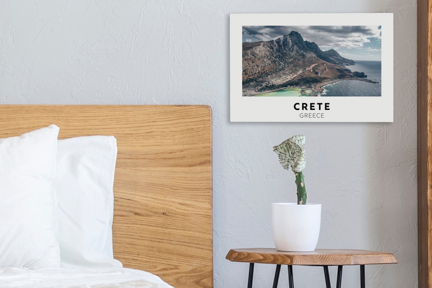 Kreta 30x20 (1 Leinwandbilder, St), cm Berge Aufhängefertig, OneMillionCanvasses® Meer, Leinwandbild - Wanddeko, - Griechenland - Wandbild