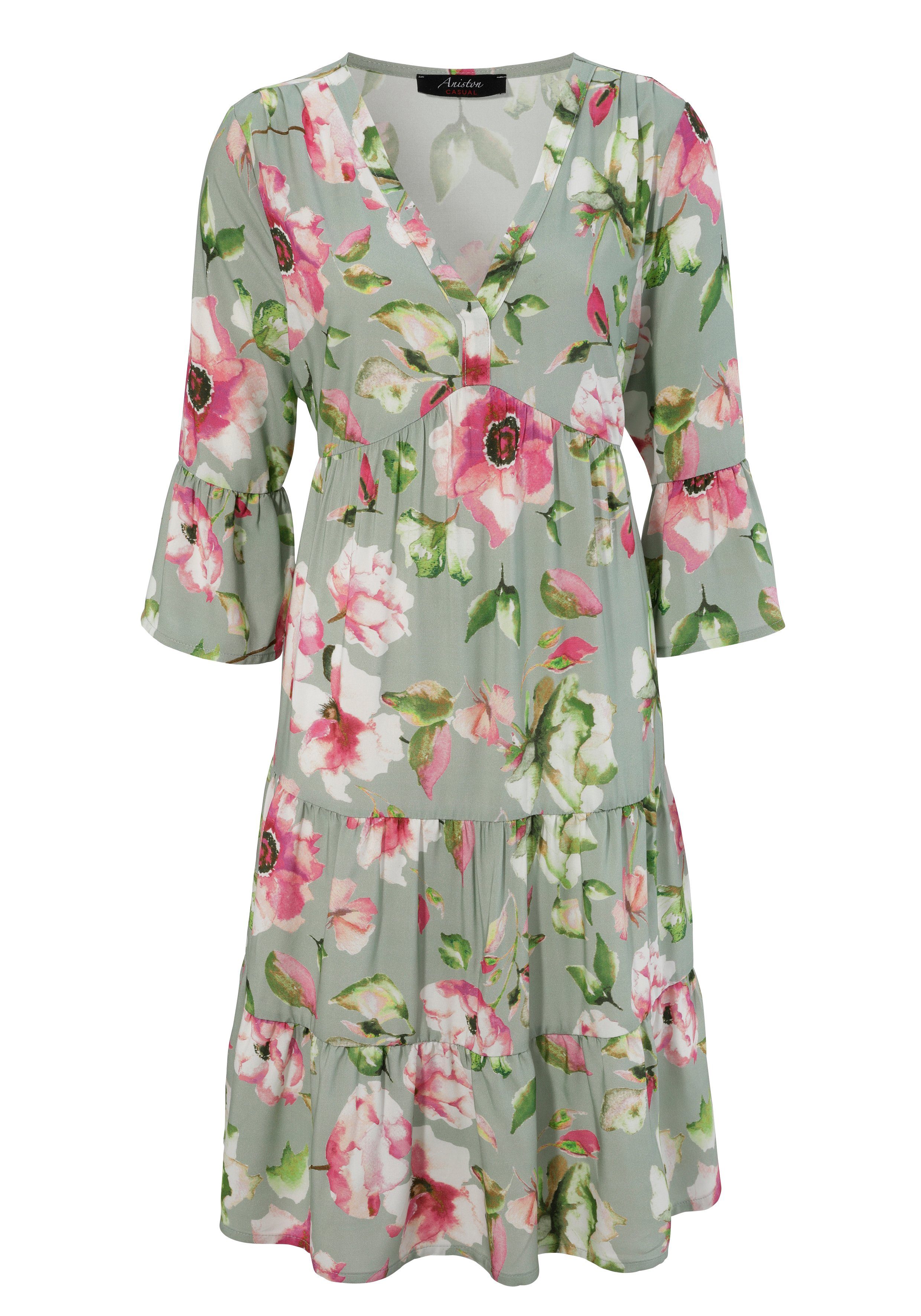 Aniston CASUAL Tunikakleid mit fantasievollem Blumendruck