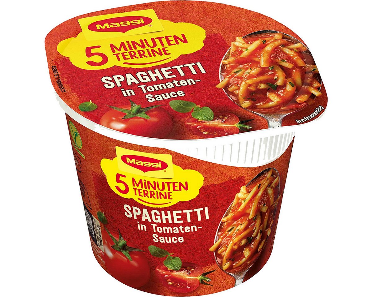 MAGGI Fertiggericht, Maggi 5 Minuten Terrine Spaghetti in fruchtiger Tomaten Sauce 60g