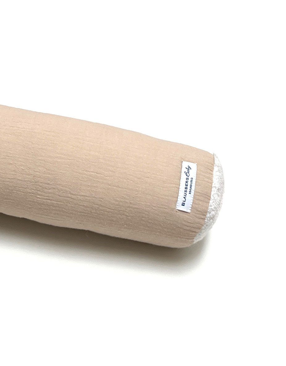 Blausberg Baby Seitenschläferkissen Nestchenschlange Bettschlange 100% Baumwollmusslin - Beige