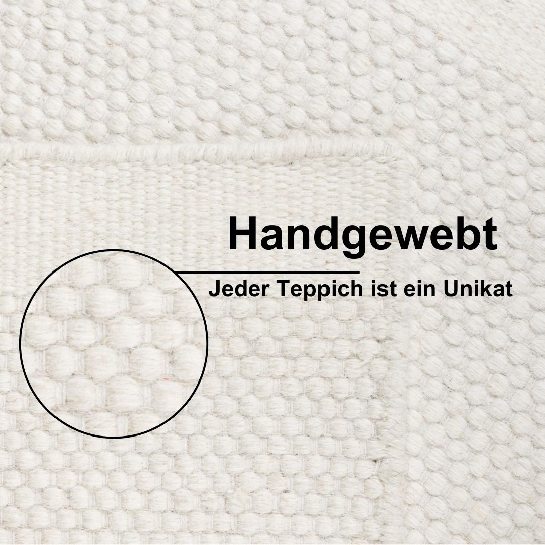 Myflair Möbel & Accessoires Wollteppich WOOLY DREAM, handgewebt, rechteckig, Höhe: 10 mm, reine Wolle, Uni Farben, Wendeteppich, auch in rund & als Läufer – Bild 4 von 5