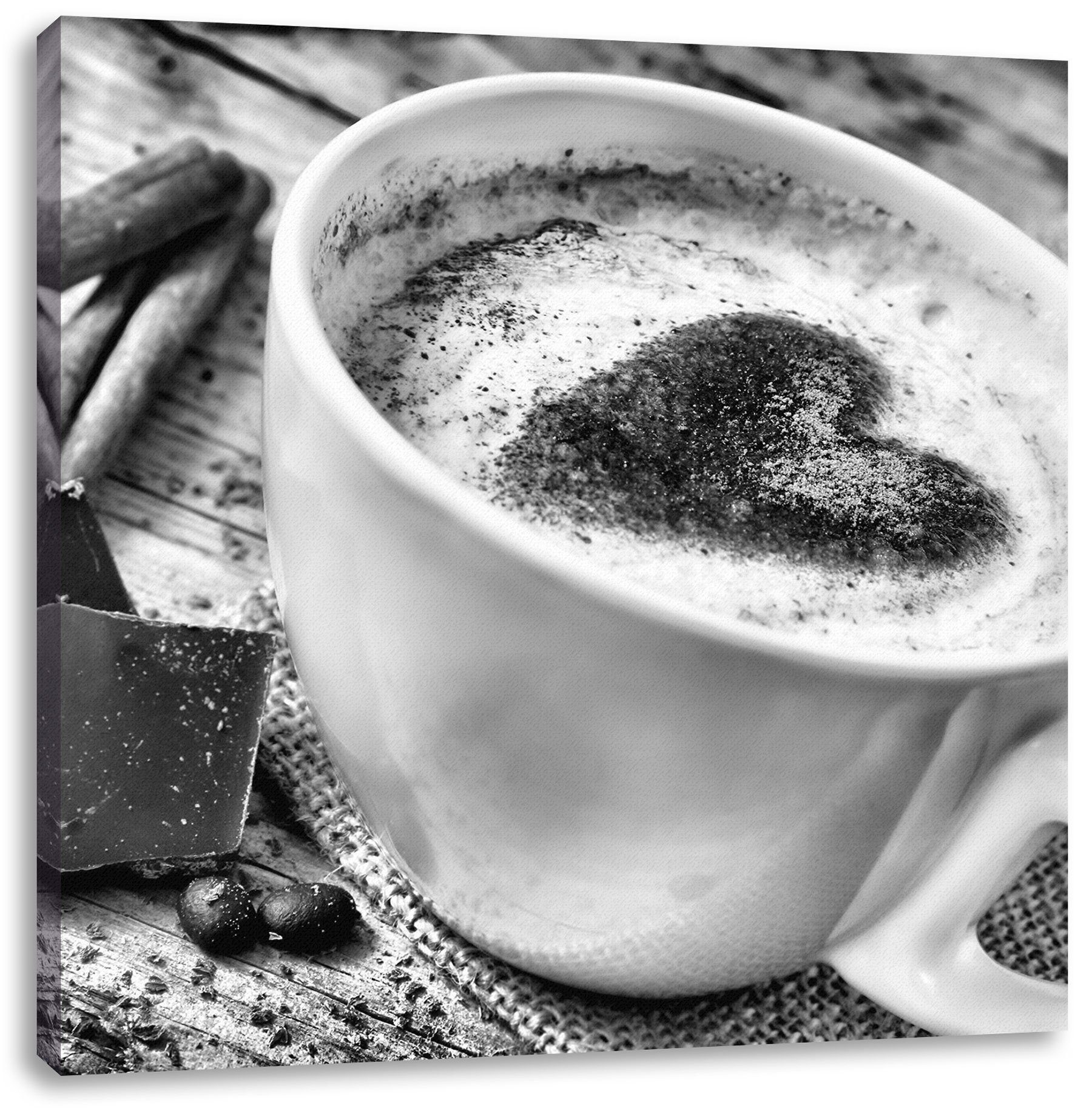 Pixxprint Leinwandbild Kaffe Kaffeebohnen, Kaffe Kaffeebohnen (1 St), Leinwandbild fertig bespannt, inkl. Zackenaufhänger | Leinwandbilder