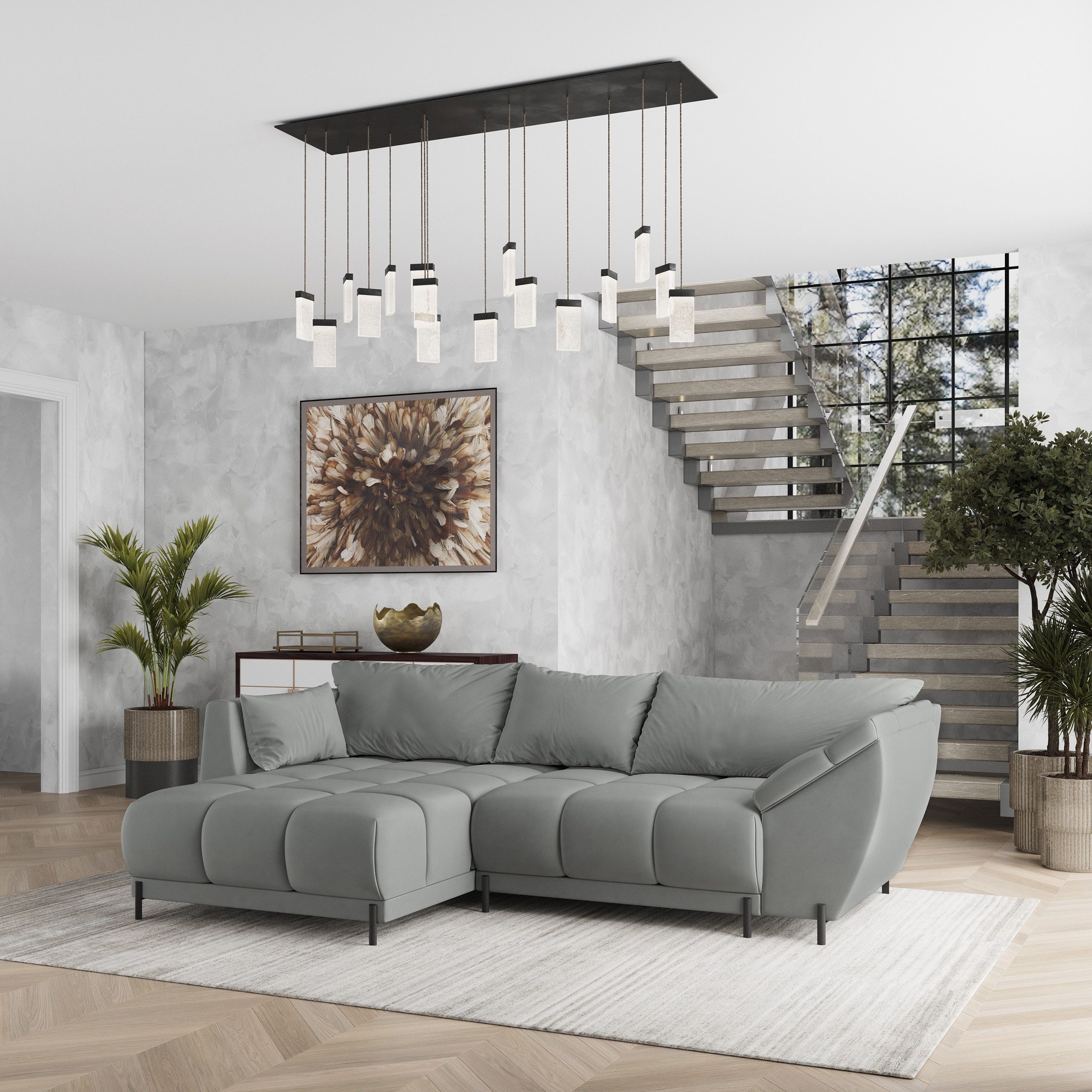 Masseno Ecksofa VESTANO mit Schlaffunktion L-Form, Sofa mit Bettkasten