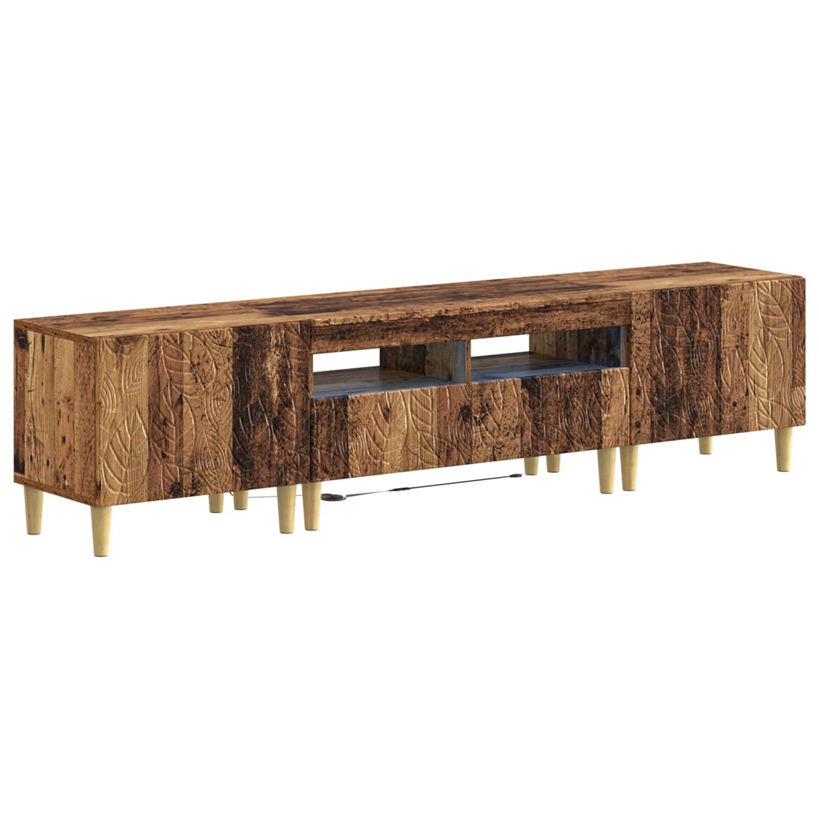 vidaXL TV-Schrank 5-teiliges LED TV Schrank Altholz Holzwerkstoff