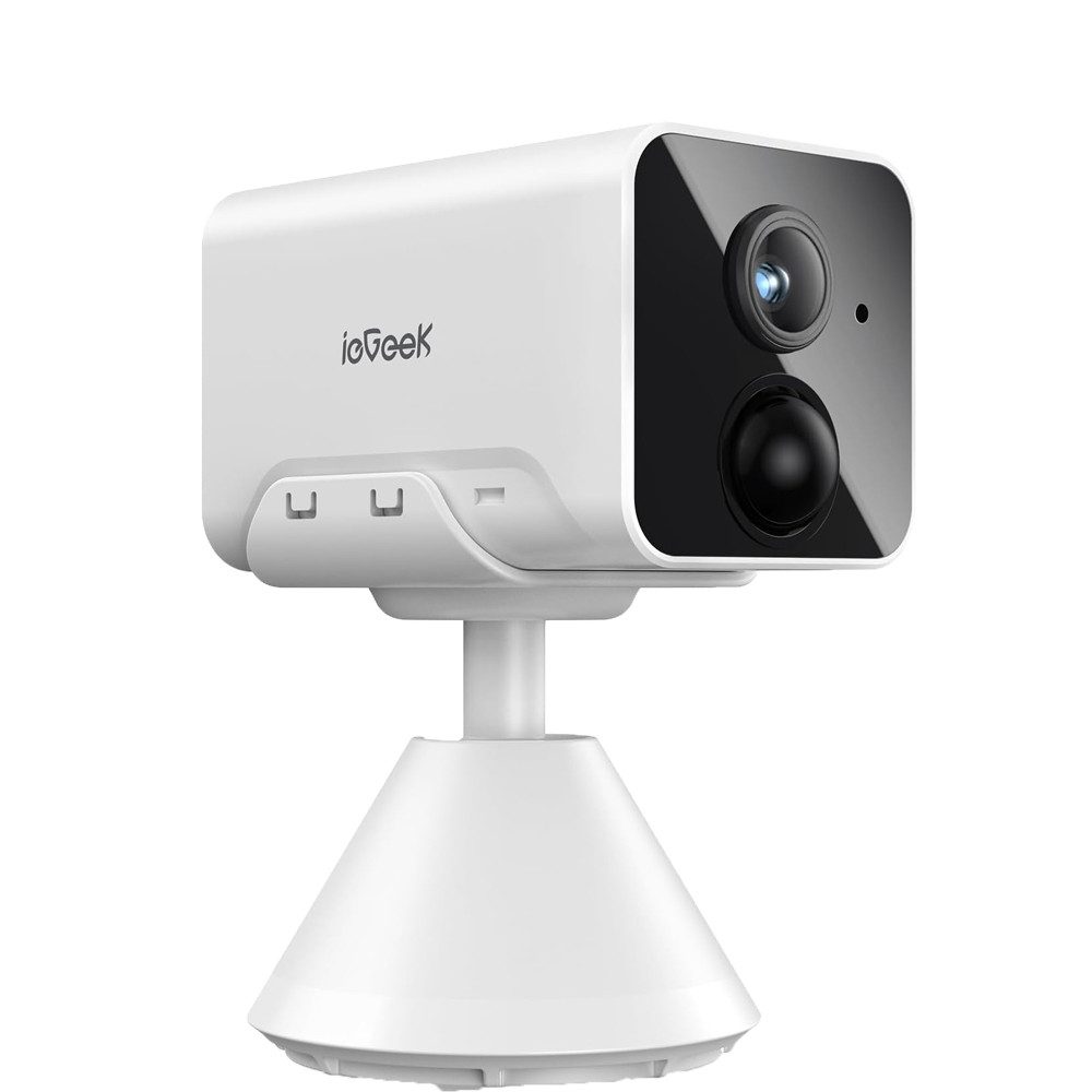ieGeek Überwachungskamera Überwachungskamera Innen Akku WLAN HD 1080P Kabellos Kamera (drinnen, Innen, 2.4GHz, WLAN Ip Kamera mit Nachtsicht, PIR Bewegungserkennung, Funktioniert mit Alexa, 2-Wege Audio Cloud/TF Karte Storage,IP65, Alarmbenachrichtigung)