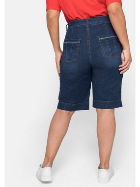 Sheego Jeansbermudas Große Größen (Set) mit breitem Bund