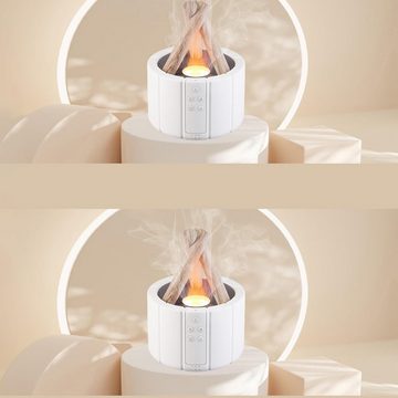 Bedee Diffuser Flame Aroma Diffuser für Ätherische Öle 250ml Lagerfeuer Flammeneffekt, 0,25 l Wassertank, mit 3 Helligkeit Modi, mit Fernbedienung, 3 Timer