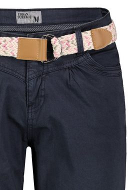 Urban Surface Bermudas Damen Short Bermuda kurze Hose Sommer Chino Stoff knielang mit Gürtel