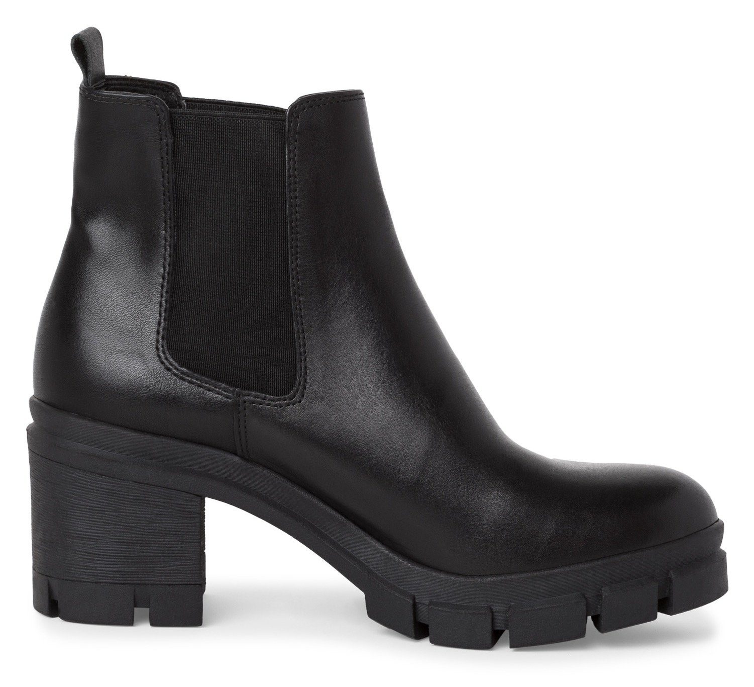 (BLACK 001) mit Stiefelette Schwarz / Tamaris Stretcheinsatz