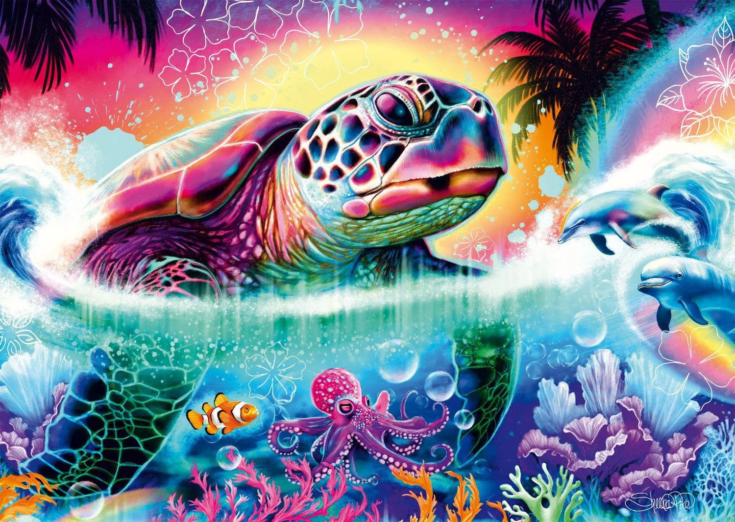 Schmidt Spiele Puzzle Neon Schildkröte, 1000 Puzzleteile günstig online kaufen