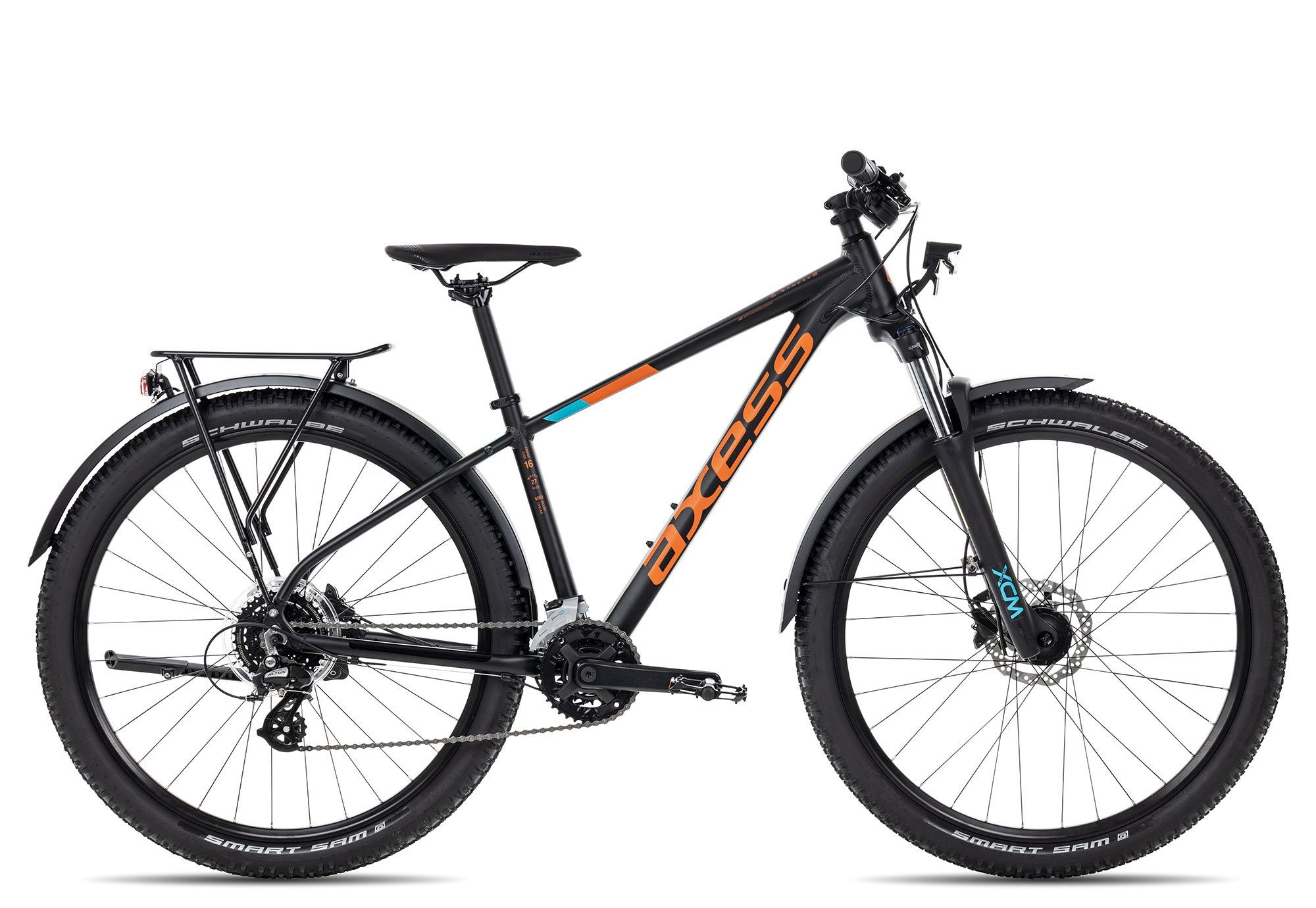 schwarz/grau MTB-Hardtail 2023, Kettenschaltung, Gang Shimano ATB Acera-8 DX SANDEE RD-M360 Mountainbike 16 Schaltwerk, Axess