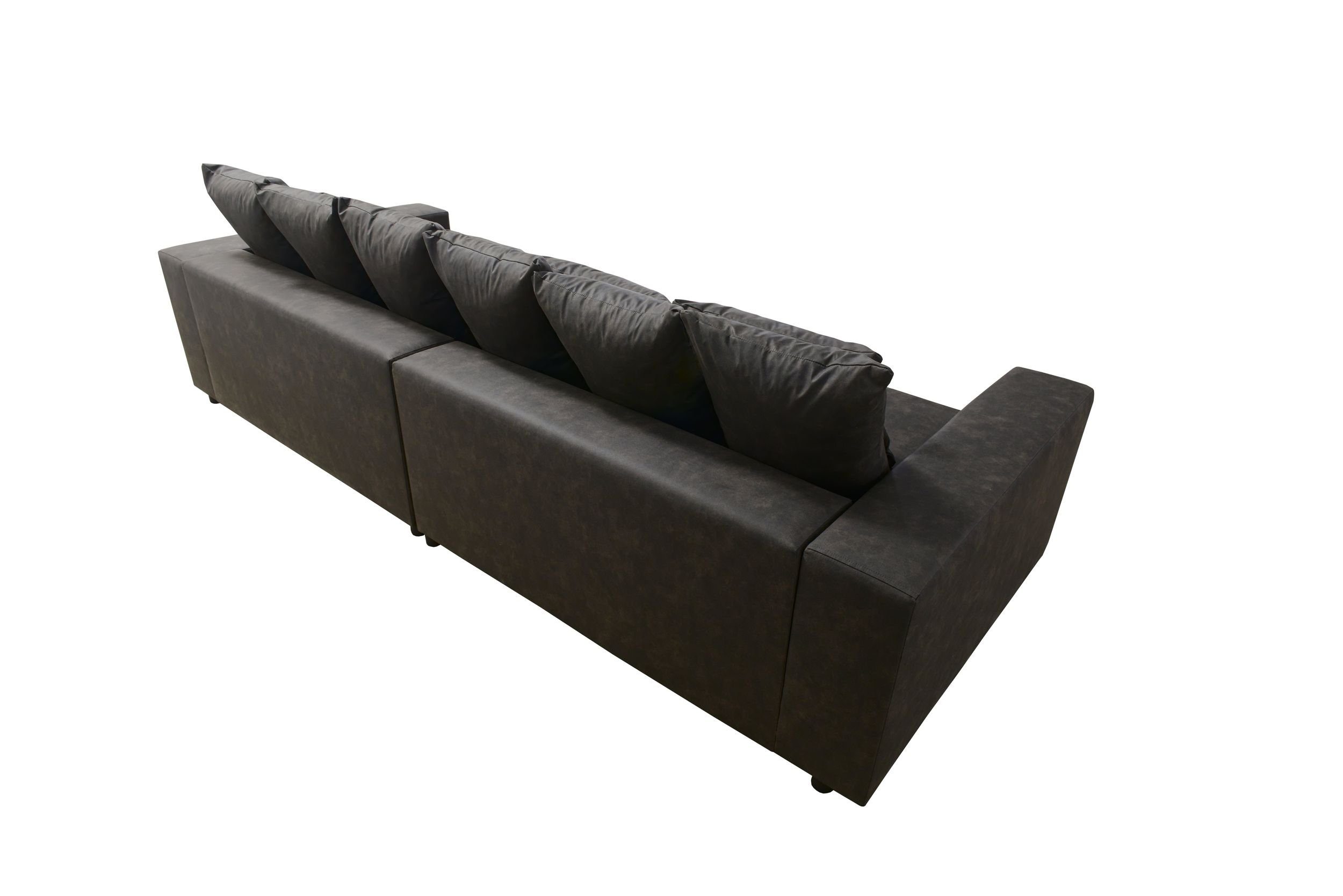 Sofa Leder Grau Sofa - Couch Imitation, 4 Wohnlandschaft Küchen-Preisbombe Jumbo Sofa Modernes Big