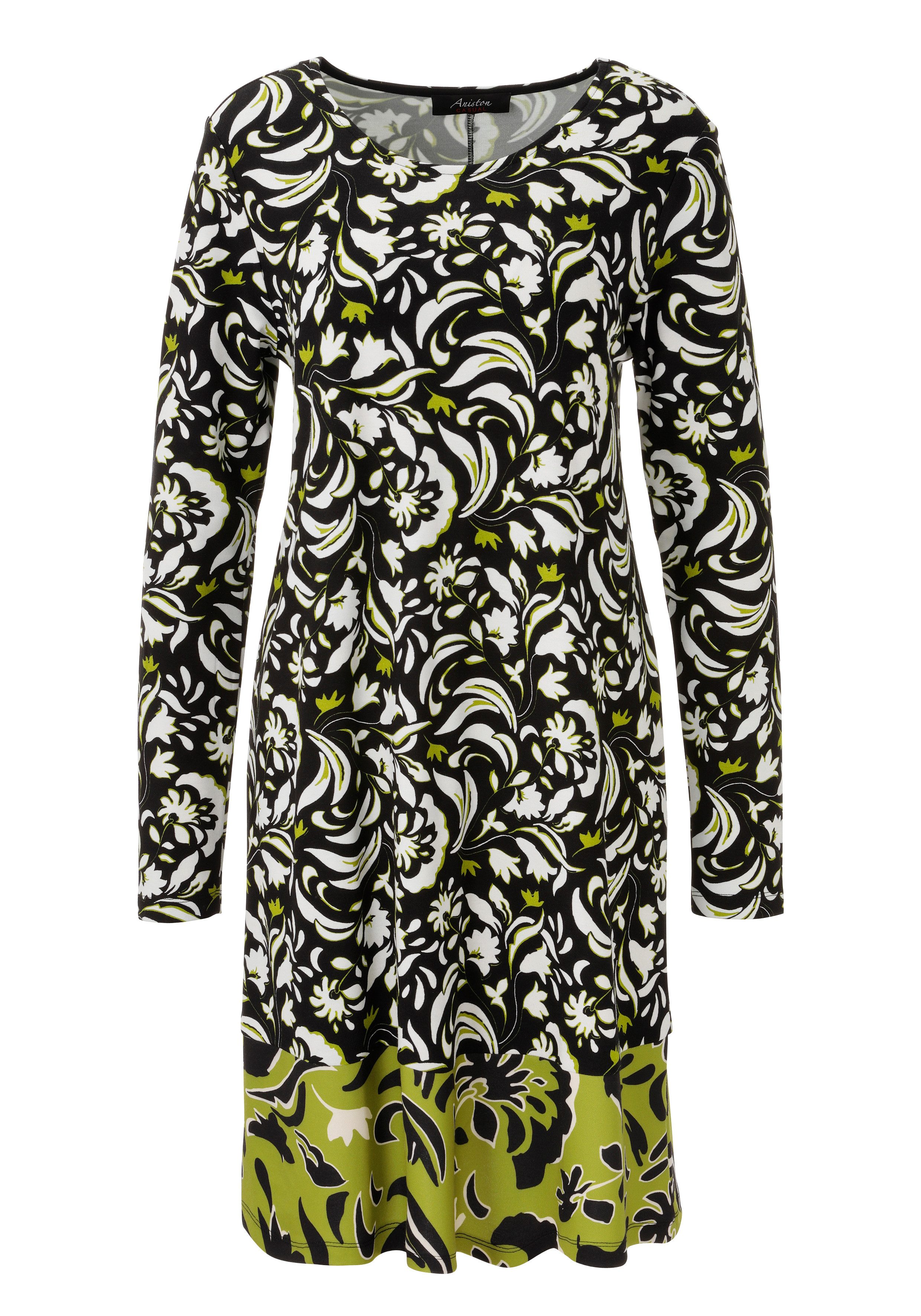 Aniston CASUAL A-Linien-Kleid mit grafischen Blumendruck - NEUE KOLLEKTION – Bild 5 von 5