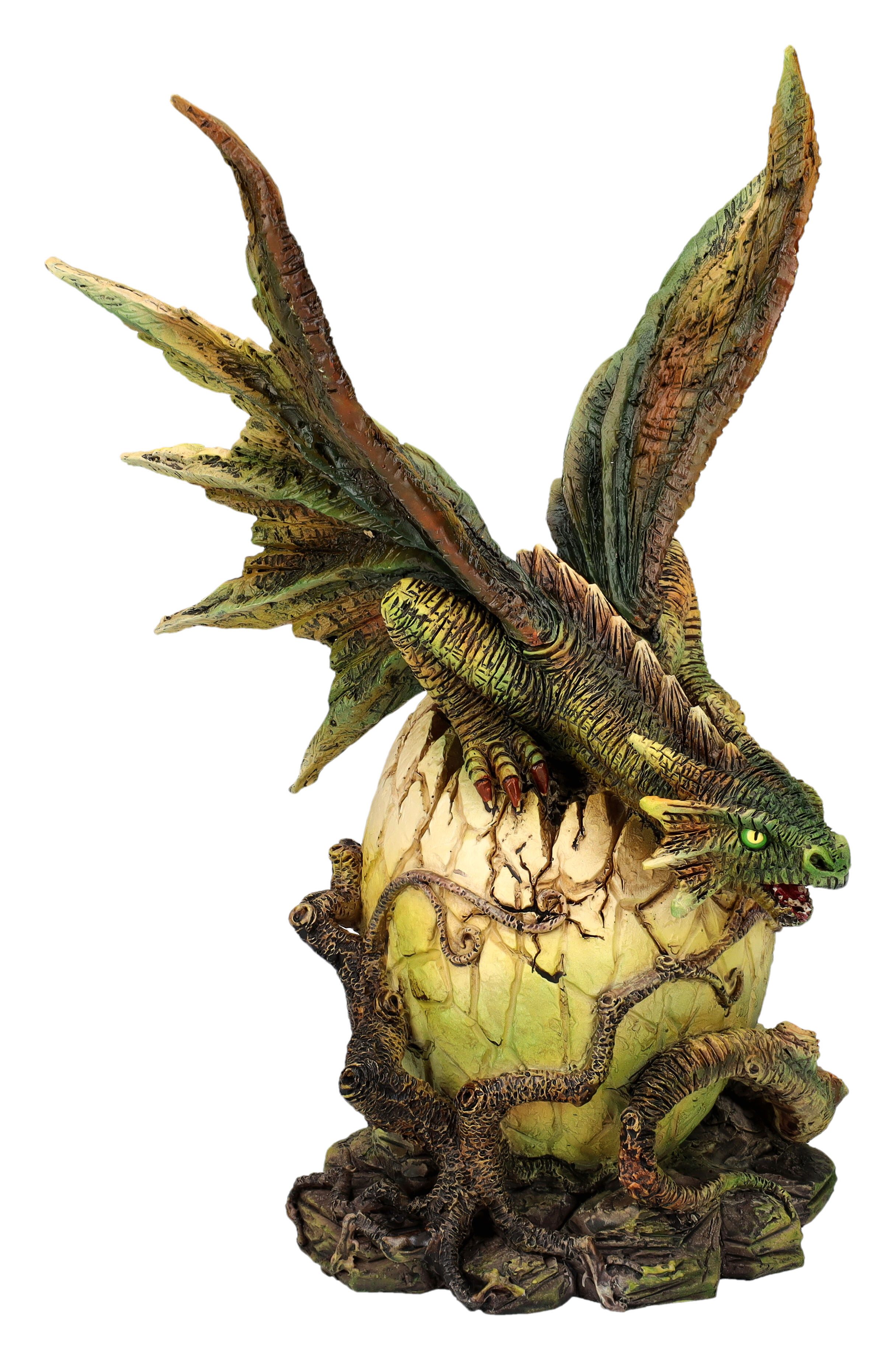 Figuren Shop GmbH Fantasy-Figur Drachenfigur - Schrecken des Waldes schlüpft - Fantasy Drachenei Deko