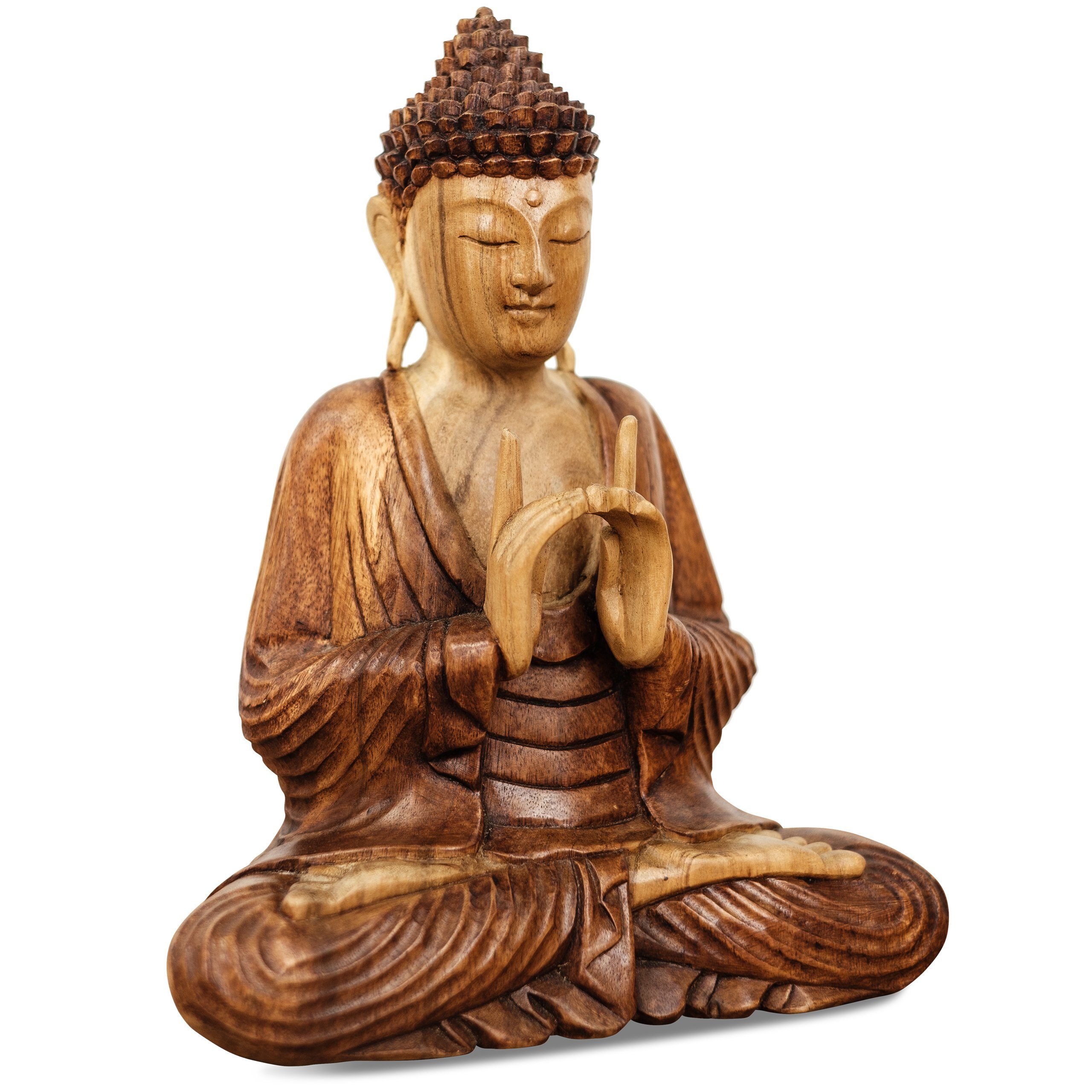 livasia Buddhafigur livasia Buddha Skulptur aus Holz, Statue (30cm/50cm Höh günstig online kaufen