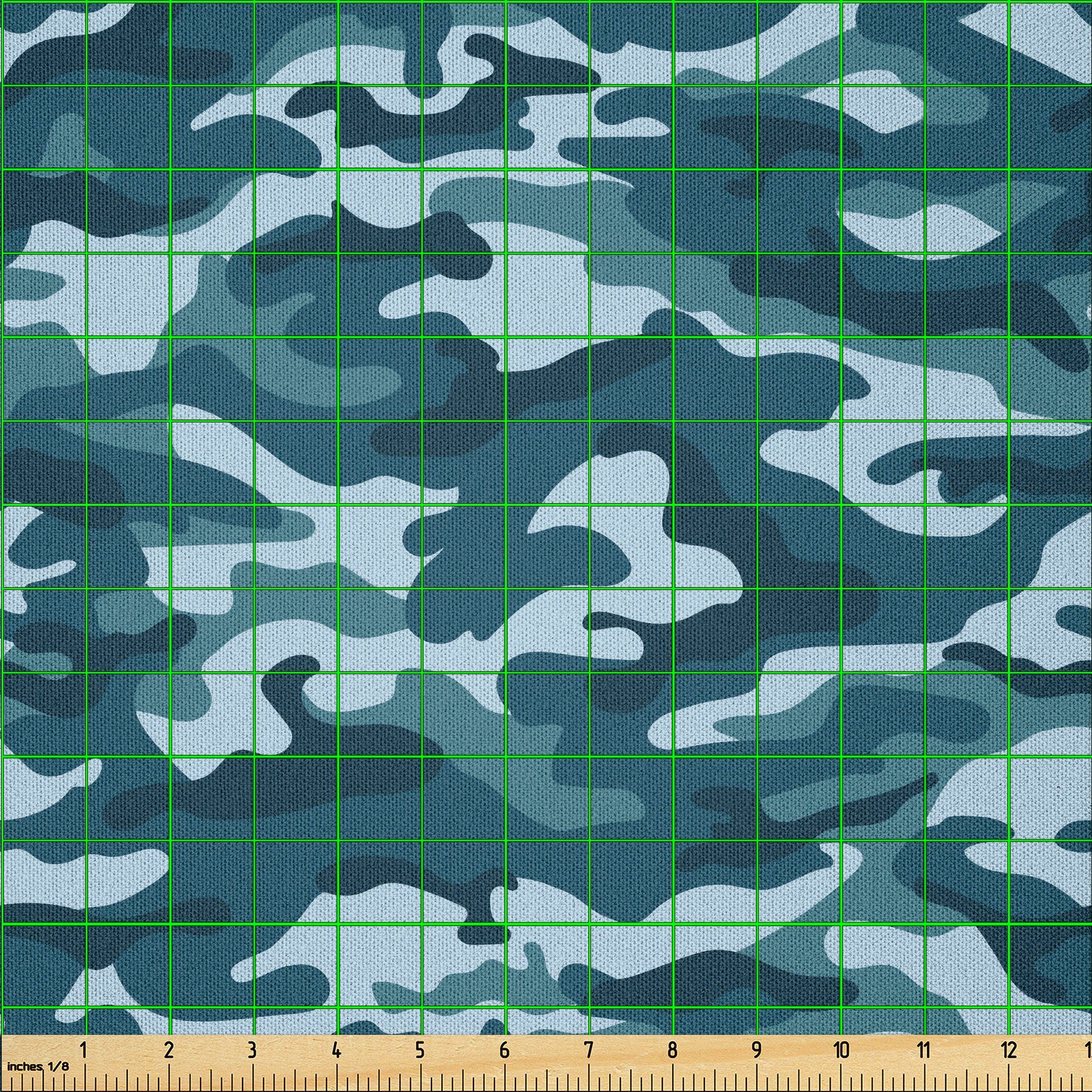 Thumbnail - Abakuhaus Stoff DIY Bastler Stoff für Dekorationszwecke, Blau Tarnung Oceanic Farben