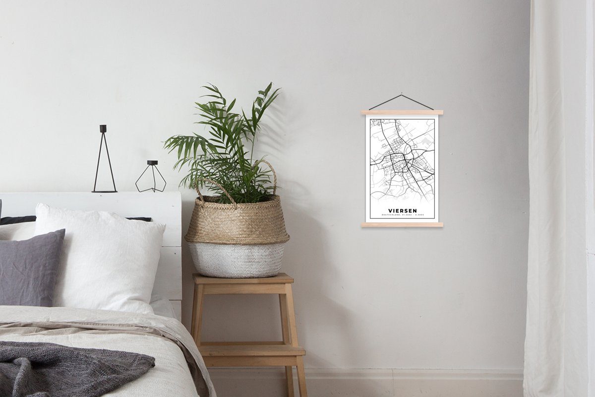 Magnetisch Posterleiste, Wohnzimmer, - Stadtplan Karte, (1 Poster Viersen St), Bilderleiste, für Textilposter - MuchoWow