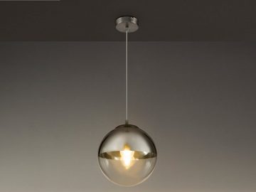 meineWunschleuchte LED Pendelleuchte, LED wechselbar, warmweiß, ausgefallene Glas-kugel hängend für über-n Esstisch & Kochinsel, Ø25cm