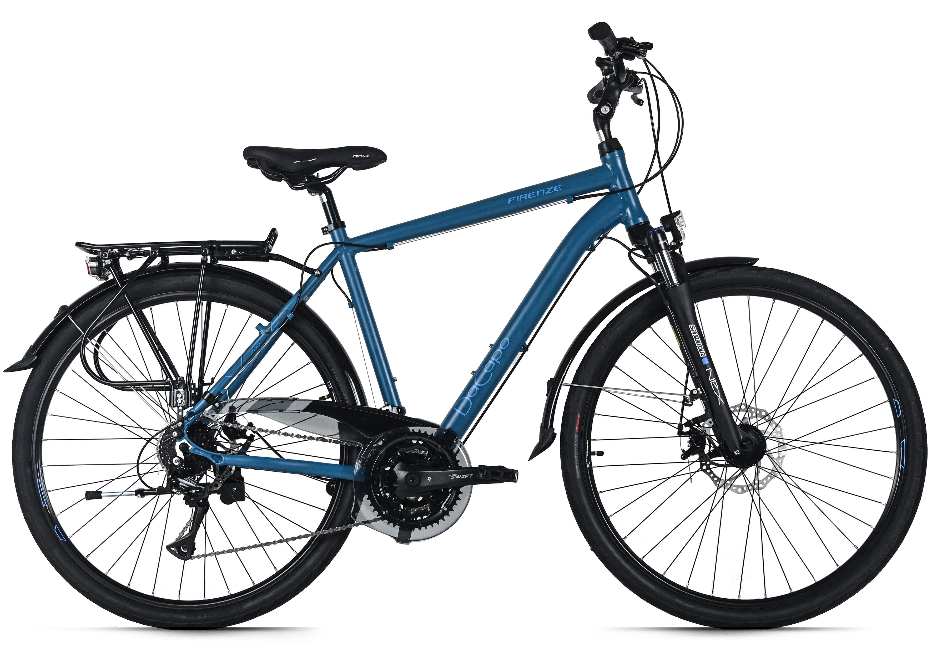Dacapo Trekkingrad Firenze 200 Blau 24 Gänge RH 53 cm mechanische Scheibenbremsen, 24 Gang Shimano Acera Schaltwerk, Kettenschaltung
