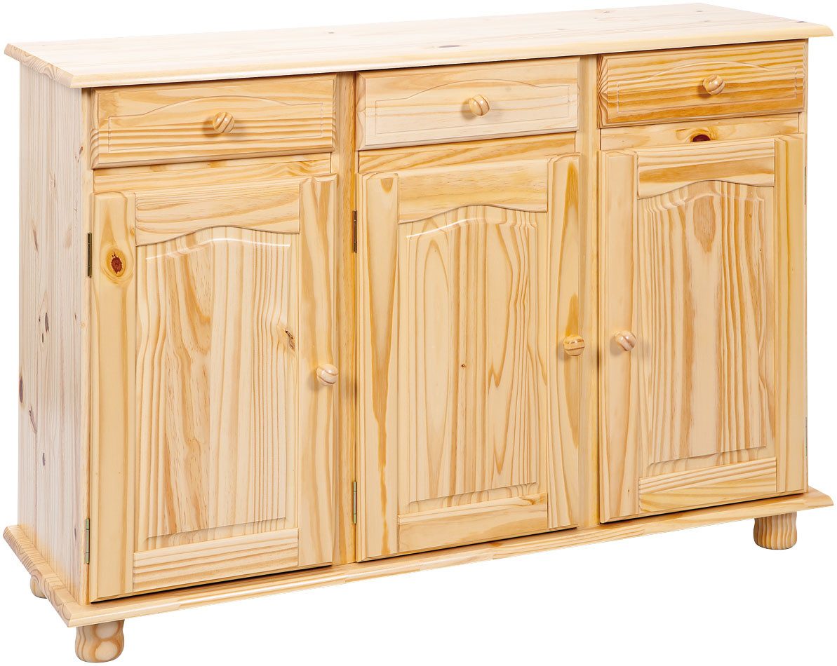 Inter Link Sideboard Abaco (1 St), Kiefer Massiv, Landhaus, BxTxH: ca. 130 x 43 x 87 cm