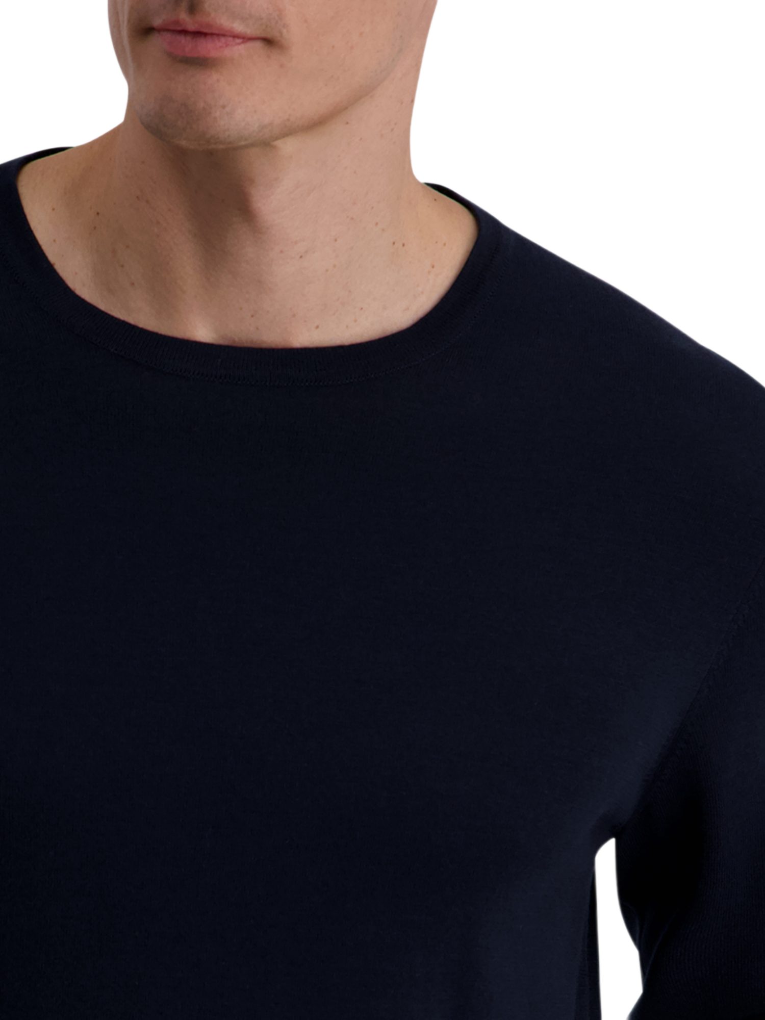 Pierre Cardin Strickpullover blau,Casual,Baumwolle,Unifarben,Rundhals,Lang,Regular Fit