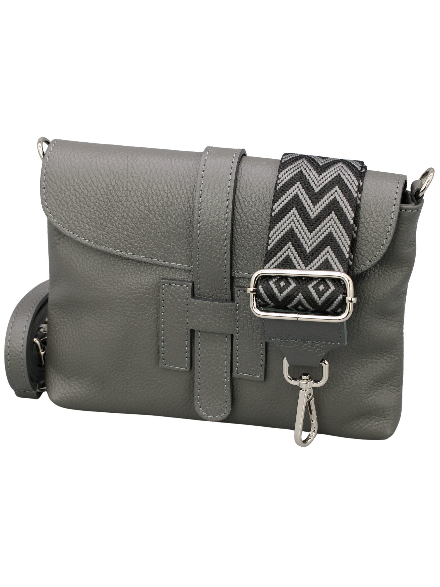 Schultertasche Helen Umhängetasche aus echtem Leder mit 2 verstellbaren Riemen