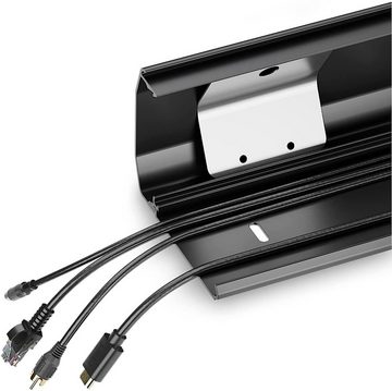PureMounts Kabelkanal mit Klebeband + Schrauben/Dübel, aus Aluminium, Länge: 50cm, Breite 6cm, Farbe: schwarz