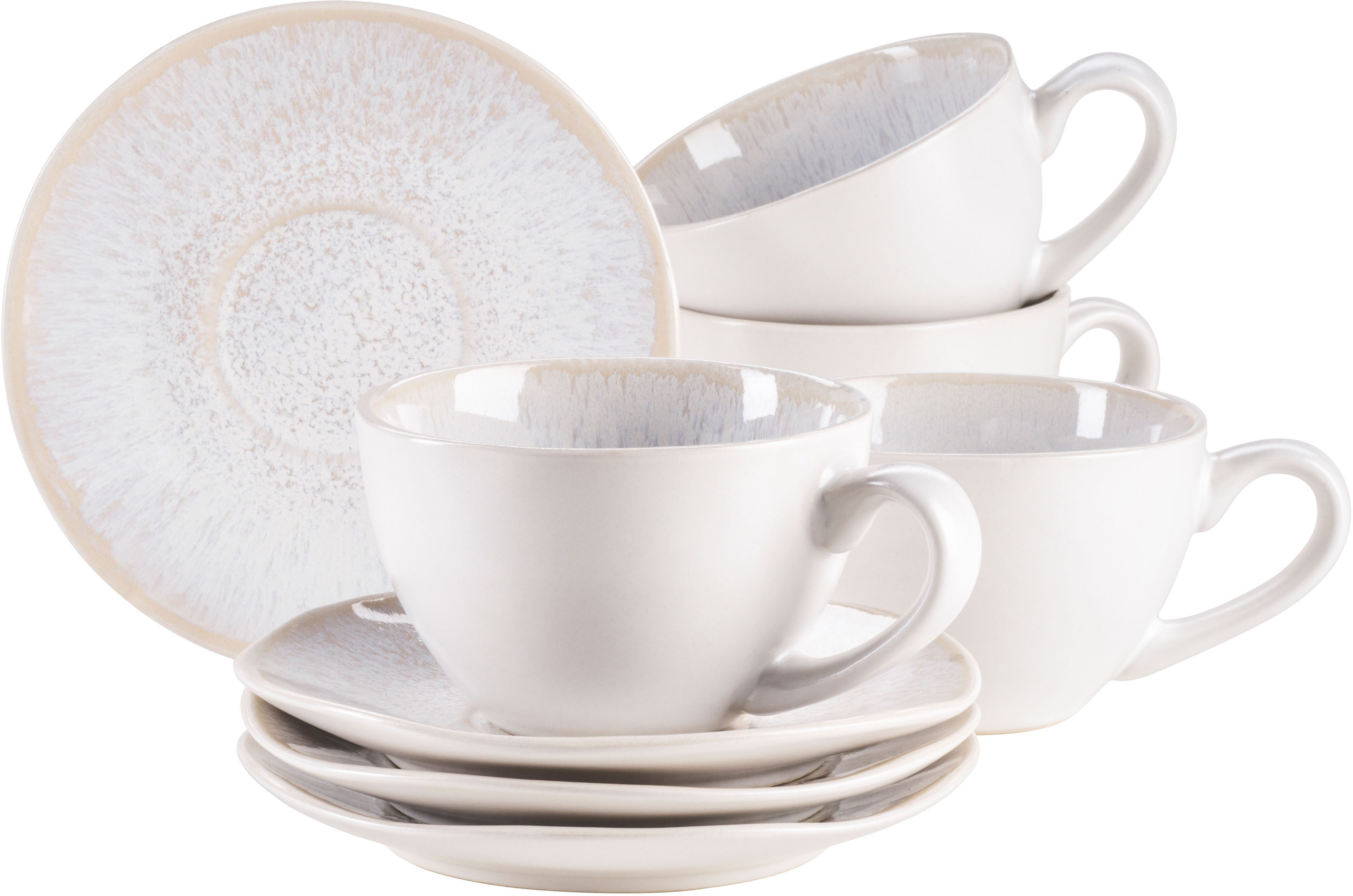 MÄSER Tasse FROZEN, Tassen-Set, Steinzeug, 8-tlg., Steinzeug