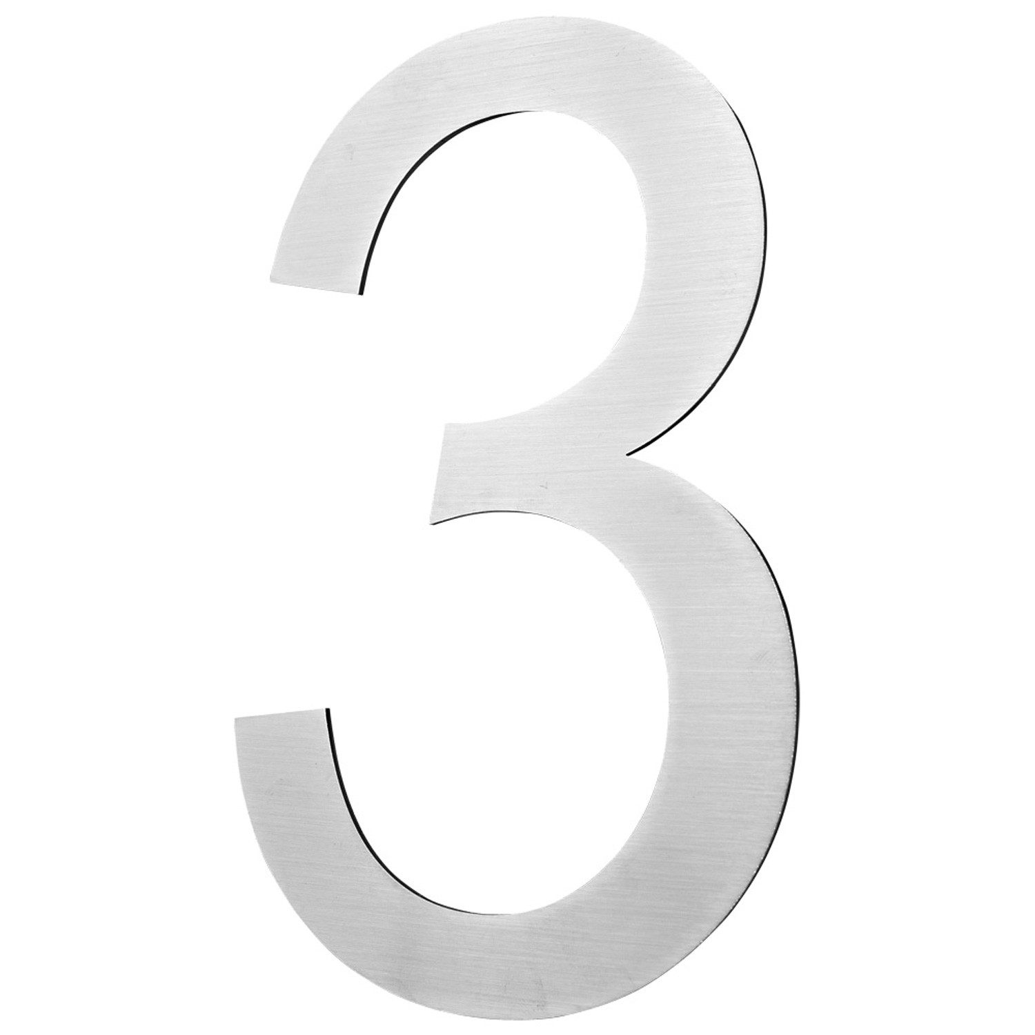 V2Aox Hausnummer Edelstahl Hausnummer 20 cm Hausnummernschild Hausnummer 3 Schild 2D