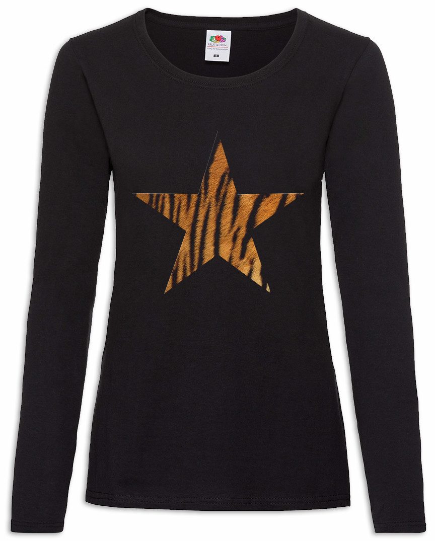 Urban Backwoods Langarmshirt Rockabella Star IV Damen Langarmshirt Tattoo Nautical Rockabilly Tiger (1-tlg) Leopard Stern Oldschool Fifties