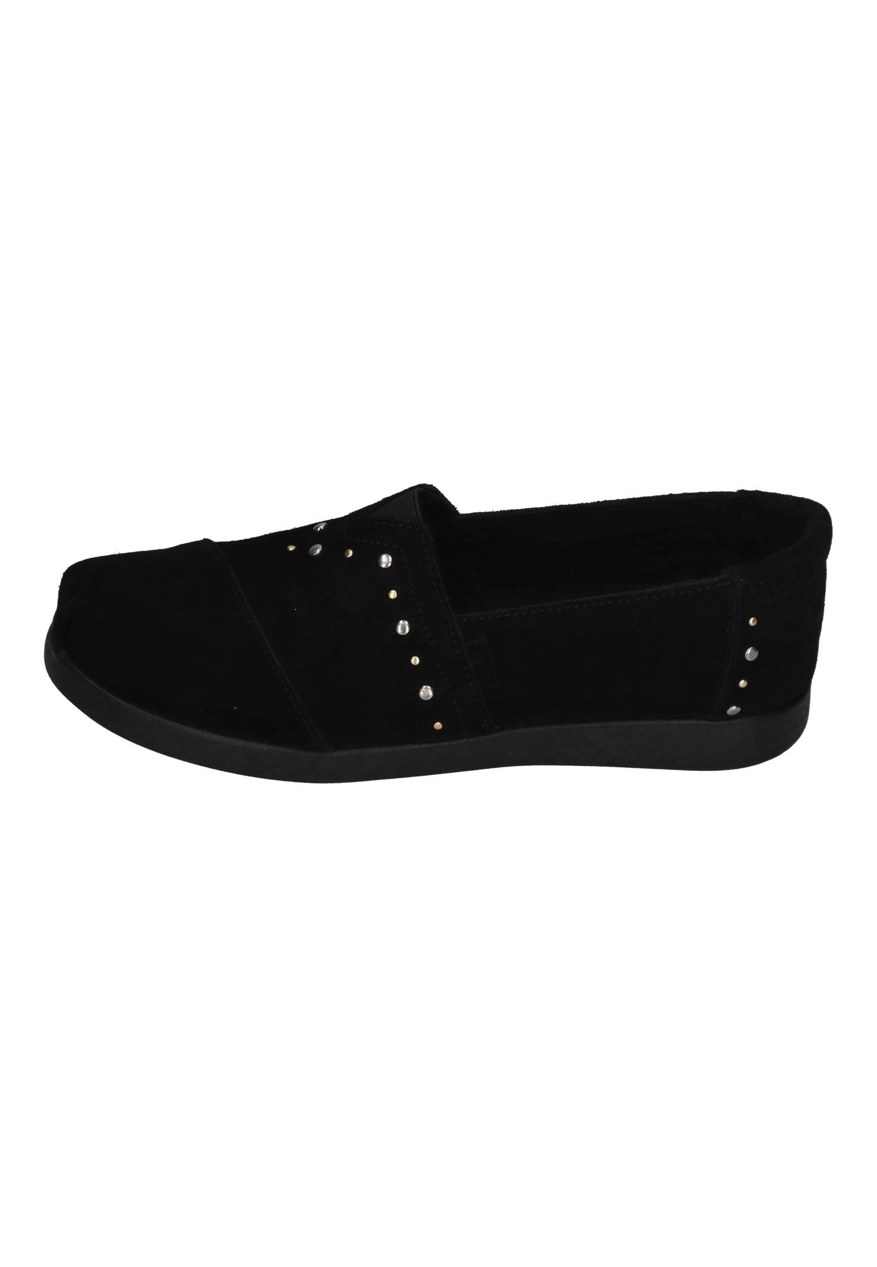 TOMS ALPARGATA PLUS Espadrille Black Suede Studs