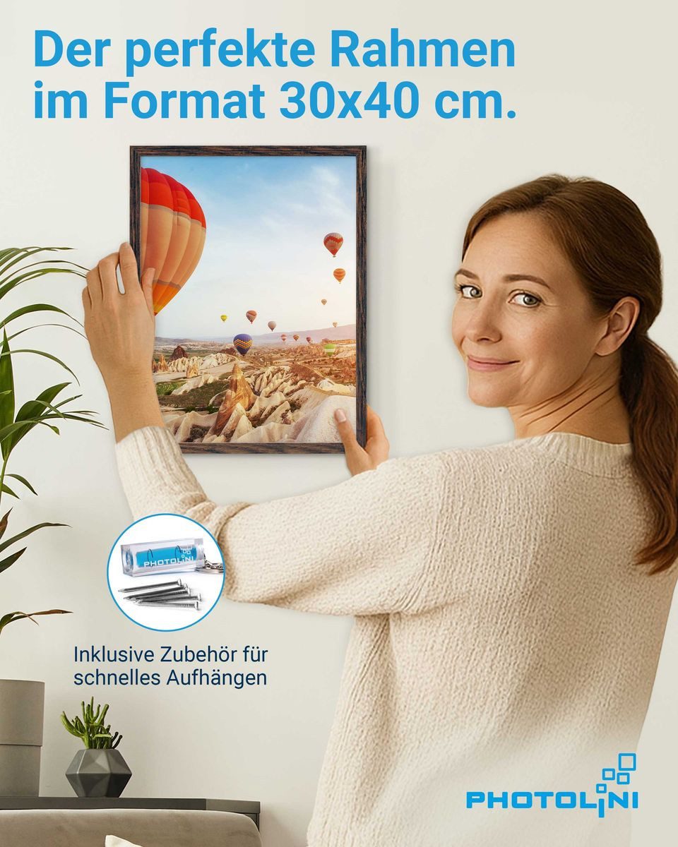 PHOTOLINI Bilderrahmen 3er Set, stabiles MDF-Holz, mit Acrylglas, extra Zub günstig online kaufen