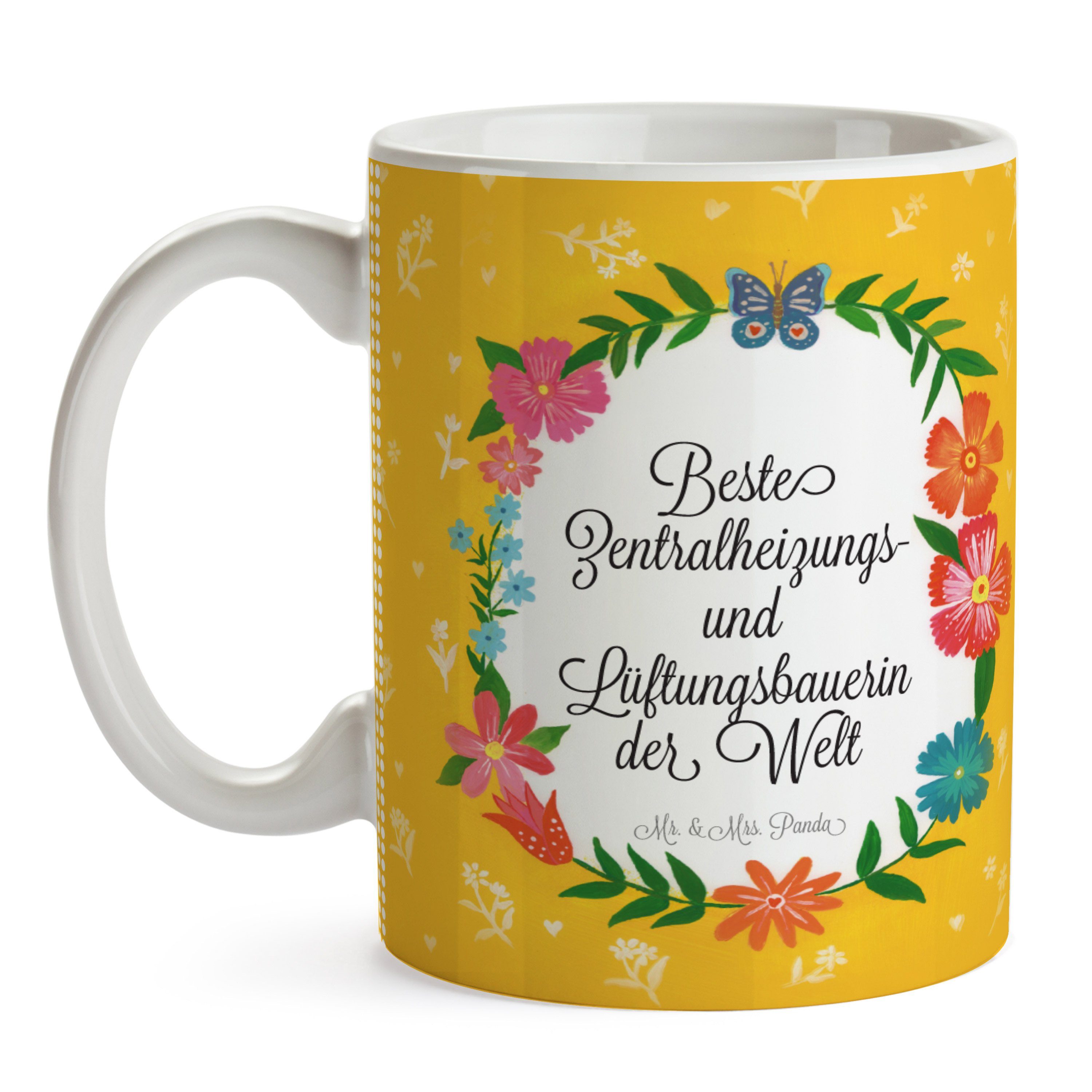 Zentralheizungs- Tasse Mr. Lüftungsbauerin Sp, Ausbildung, Keramik und Geschenk, Tasse Mrs. Panda & -