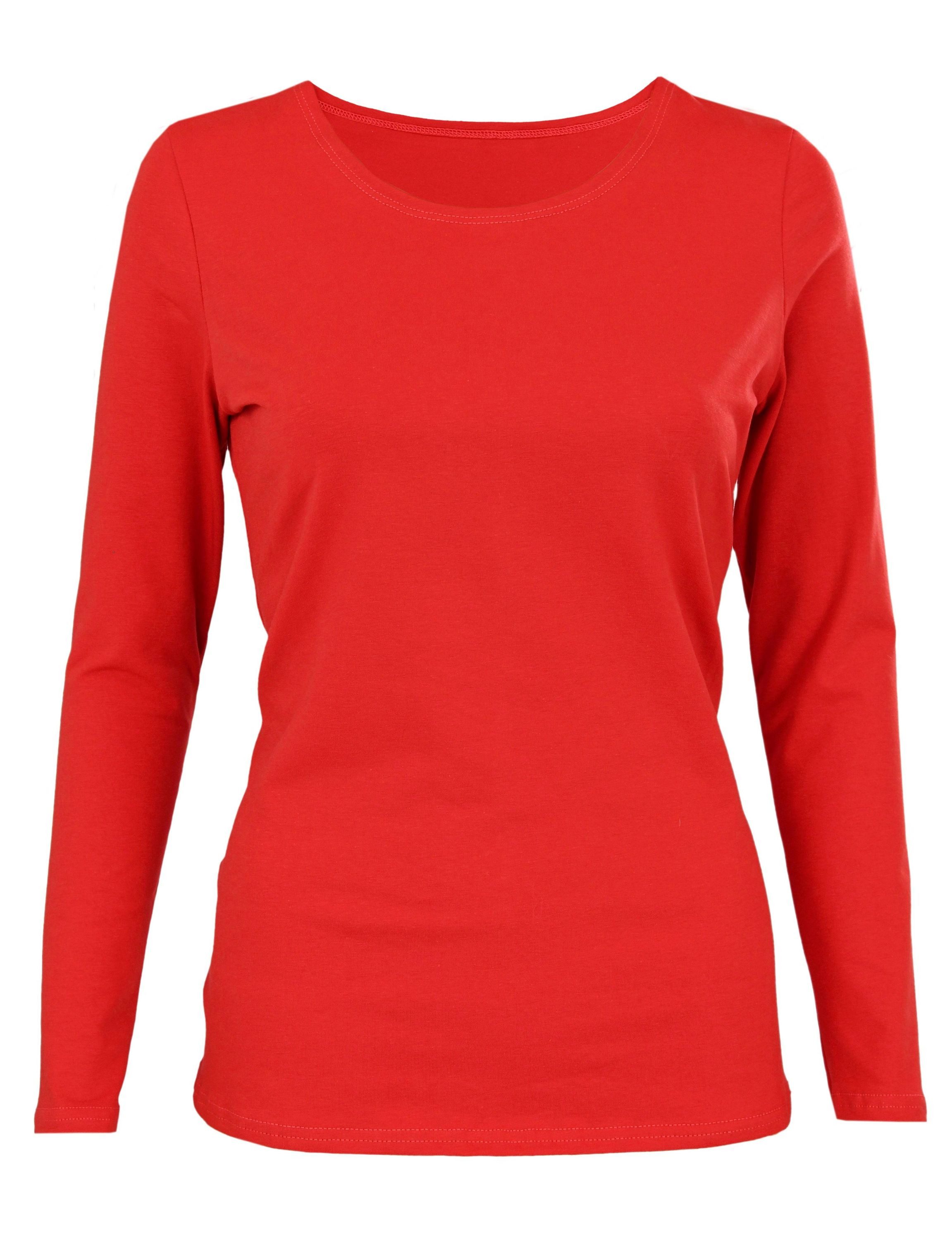 Alkato Longshirt Alkato Damen Langarm Shirt mit O-Ausschnitt
