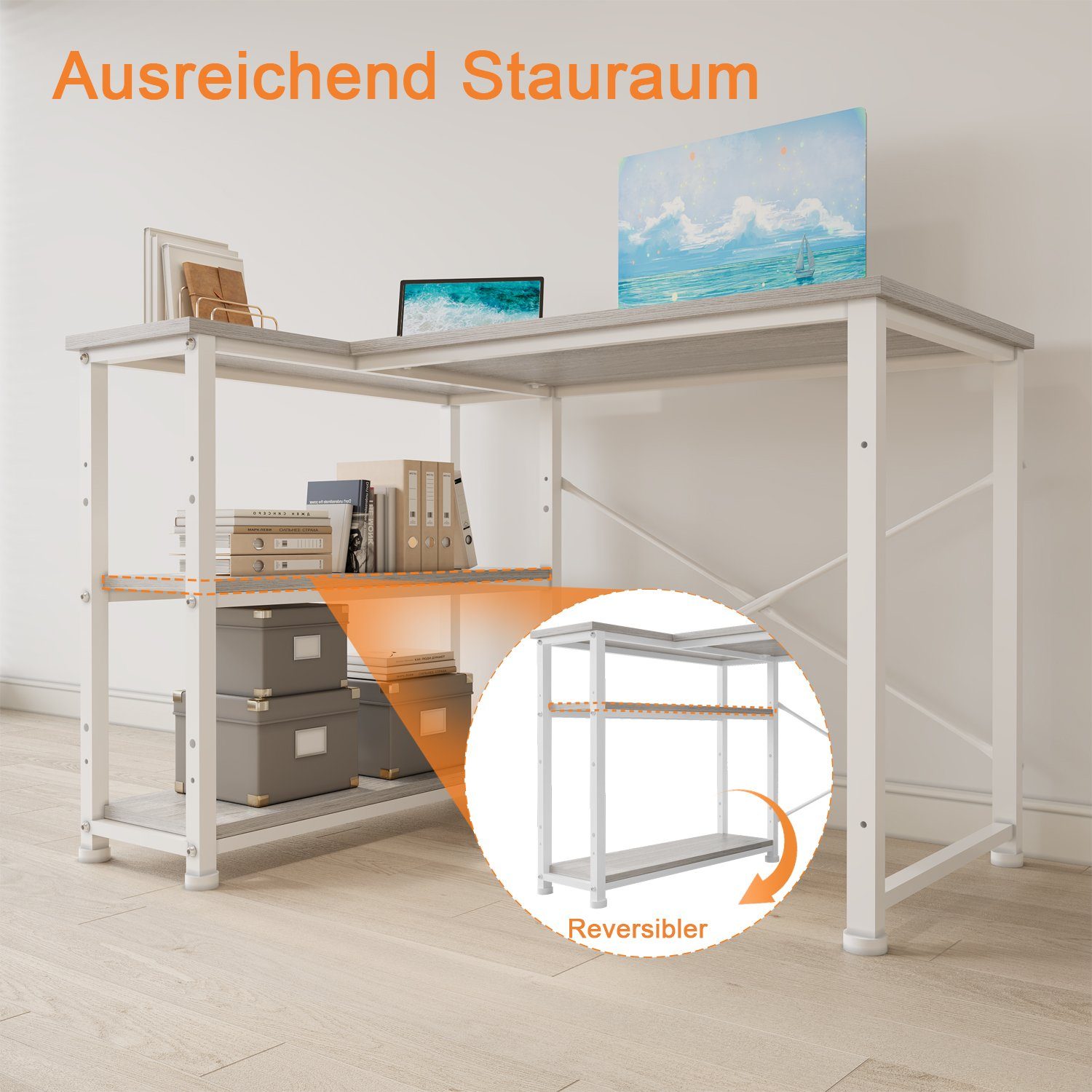 HOMALL Computertisch Eckschreibtisch Reversibel L Förmiger günstig online kaufen